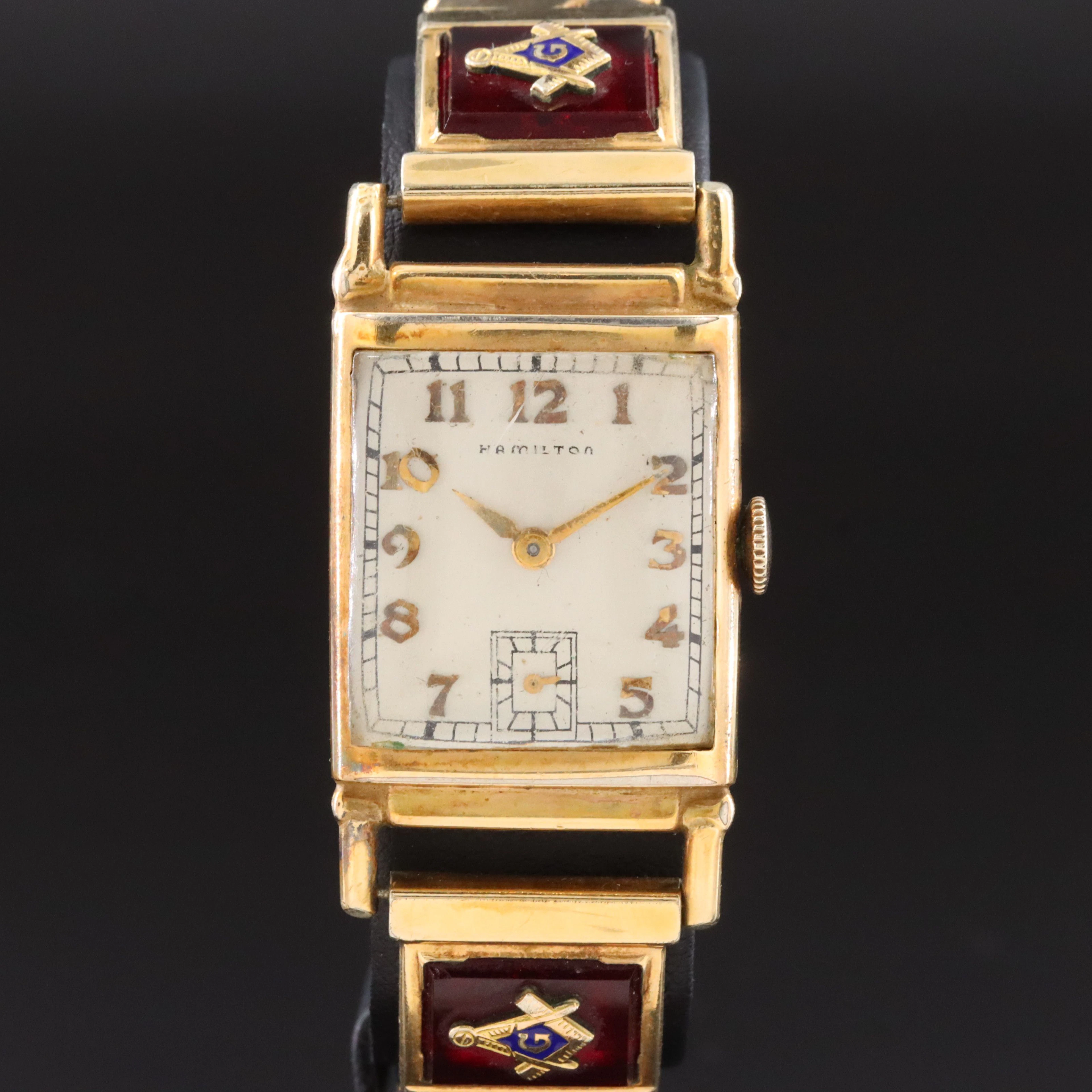 Hamilton Gold-Filled Stem Wind Watch with Masonic Band