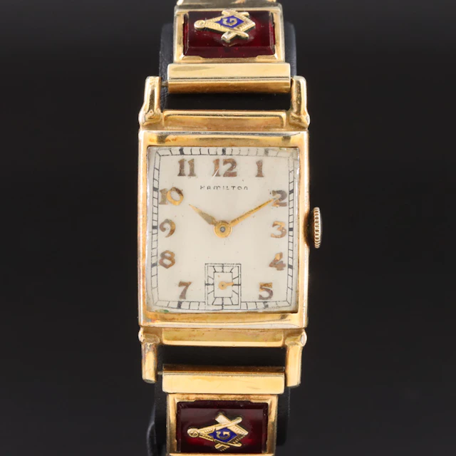 Hamilton Gold-Filled Stem Wind Watch with Masonic Band