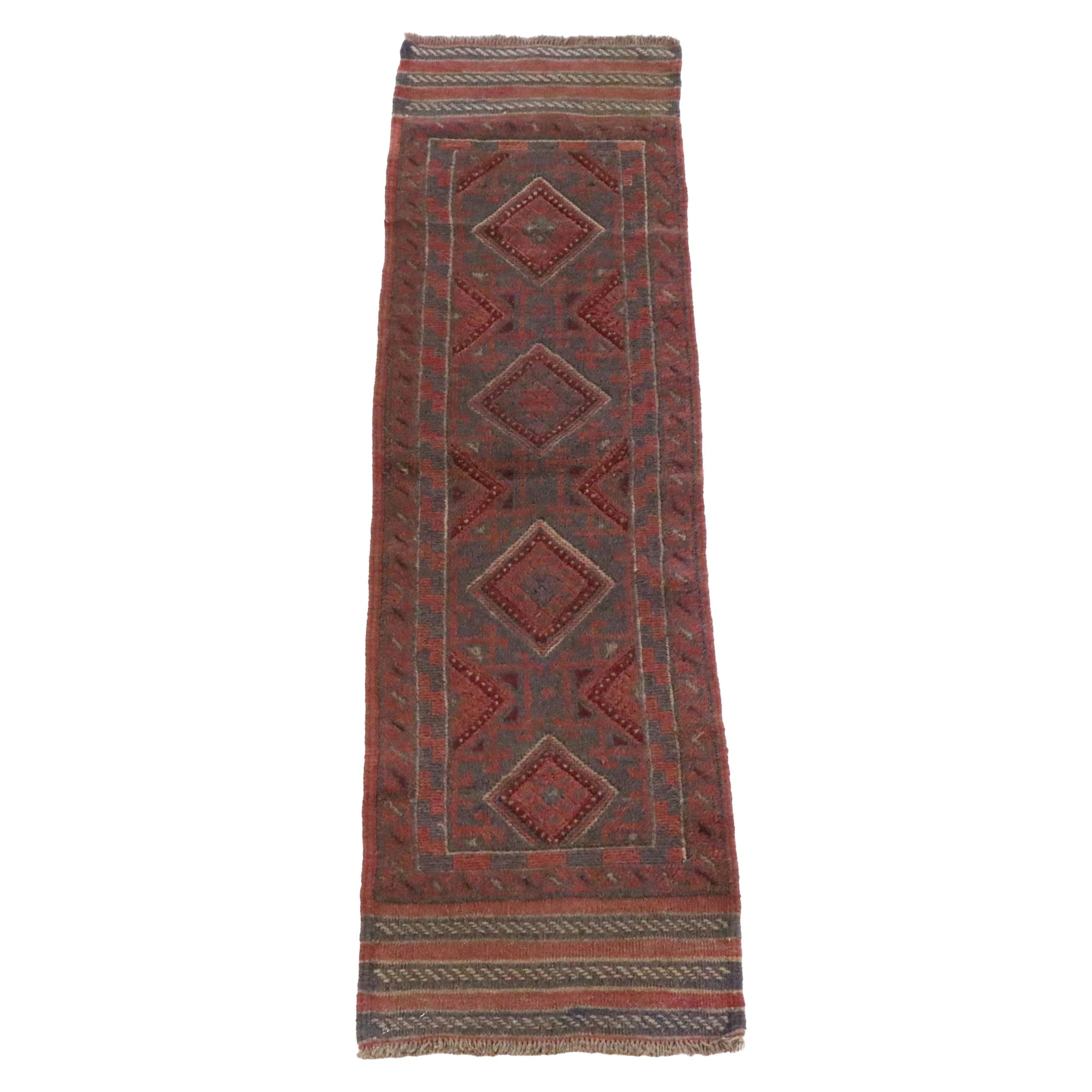 1'10 x 7'11 Handmade Afghan Mashwani Carpet Runner