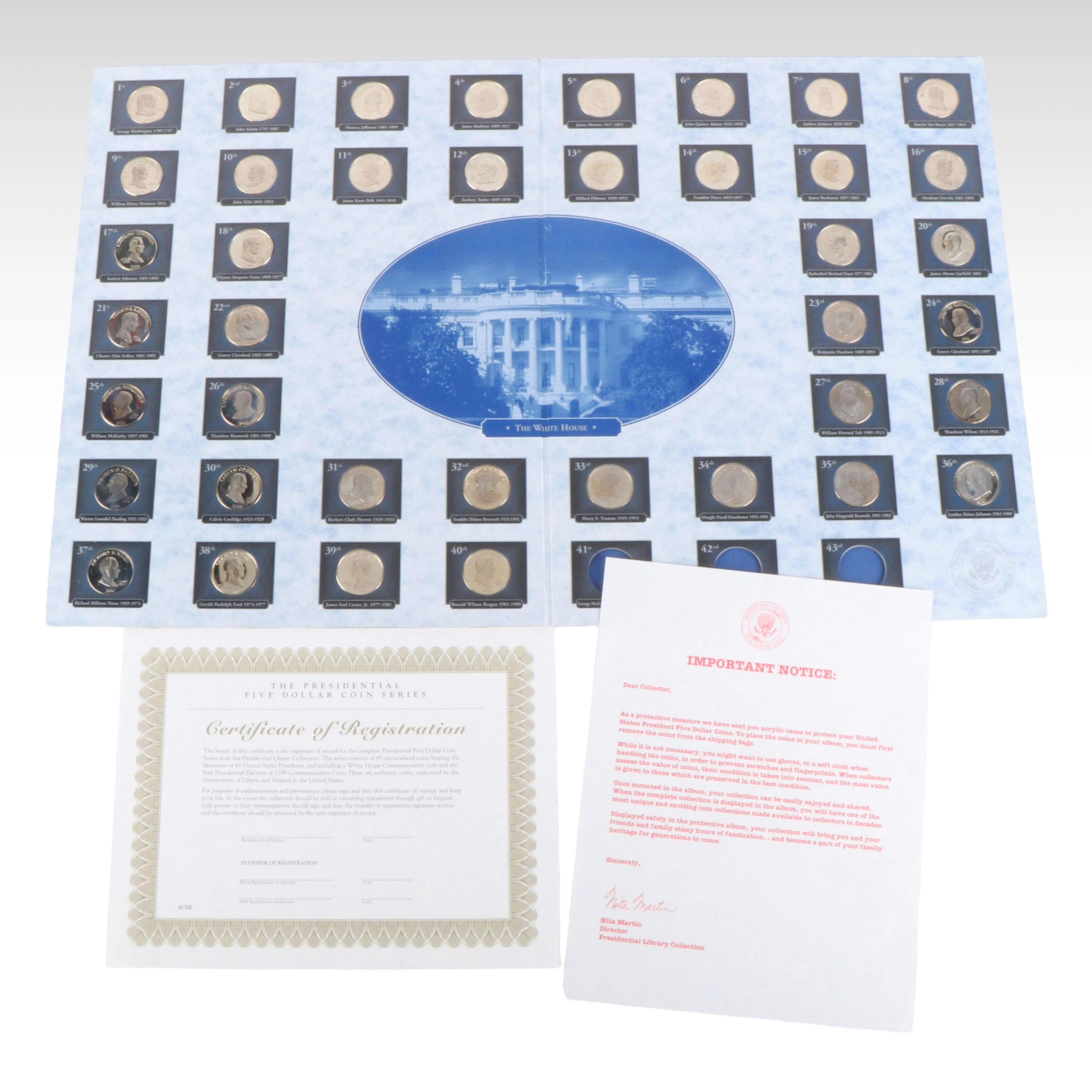 "Presidential Five Dollar Coin Series" 40-Coin Commemorative Set