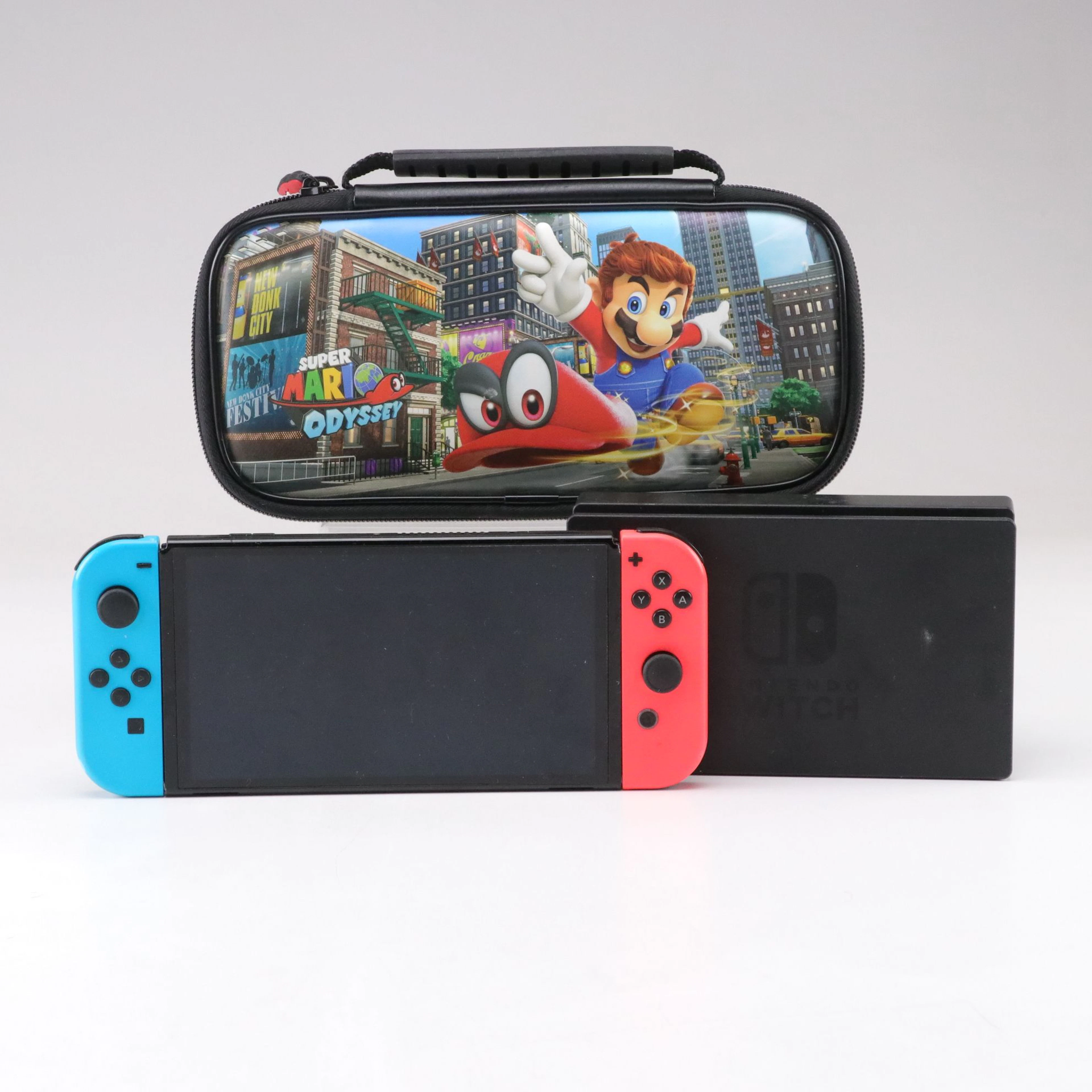 Nintendo Switch with Dock, Case, "Just Dance 2021" & "Super Mario Bros. Deluxe"