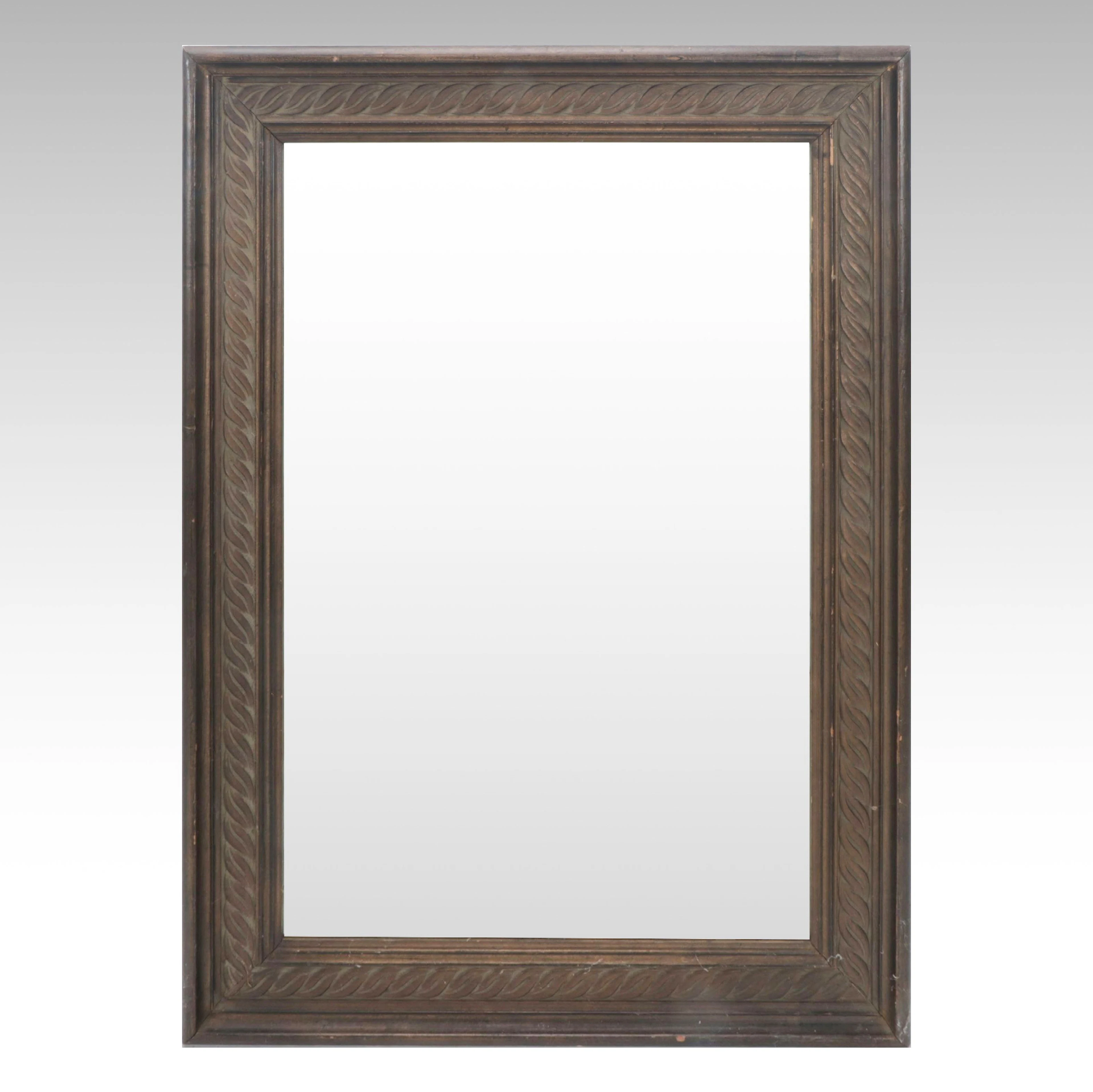 Wooden Wall Mirror with Braided Frame
