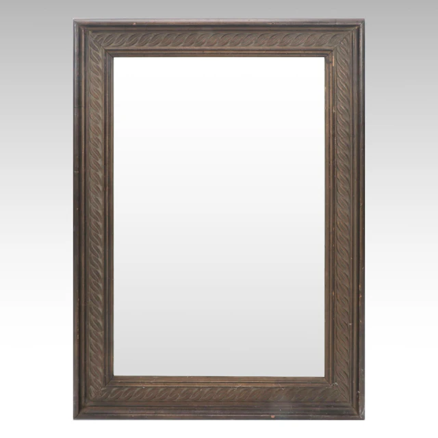 Wooden Wall Mirror with Braided Frame