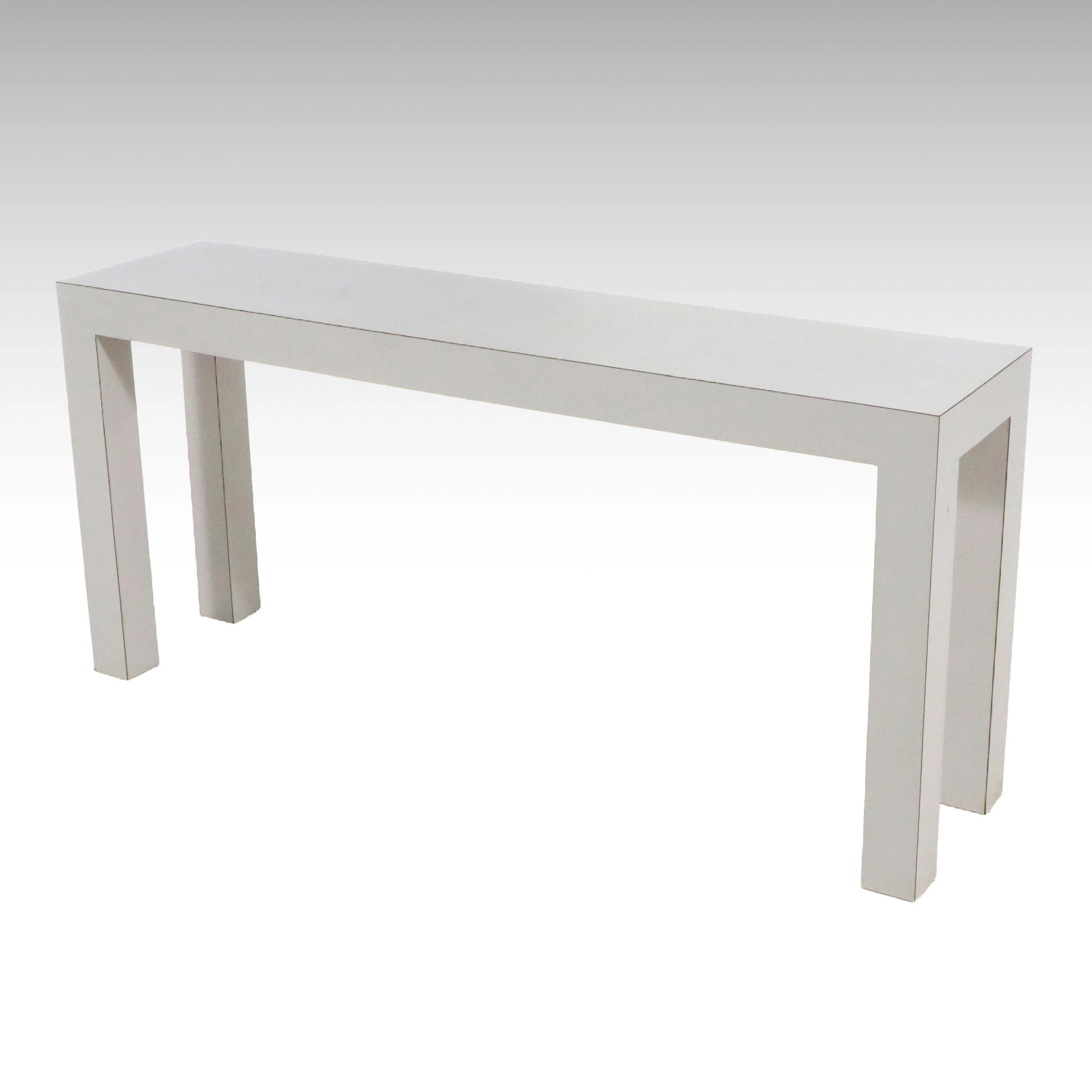 Minimalist Grey Parsons Style Console Table, Late 20th to Early 21st Century