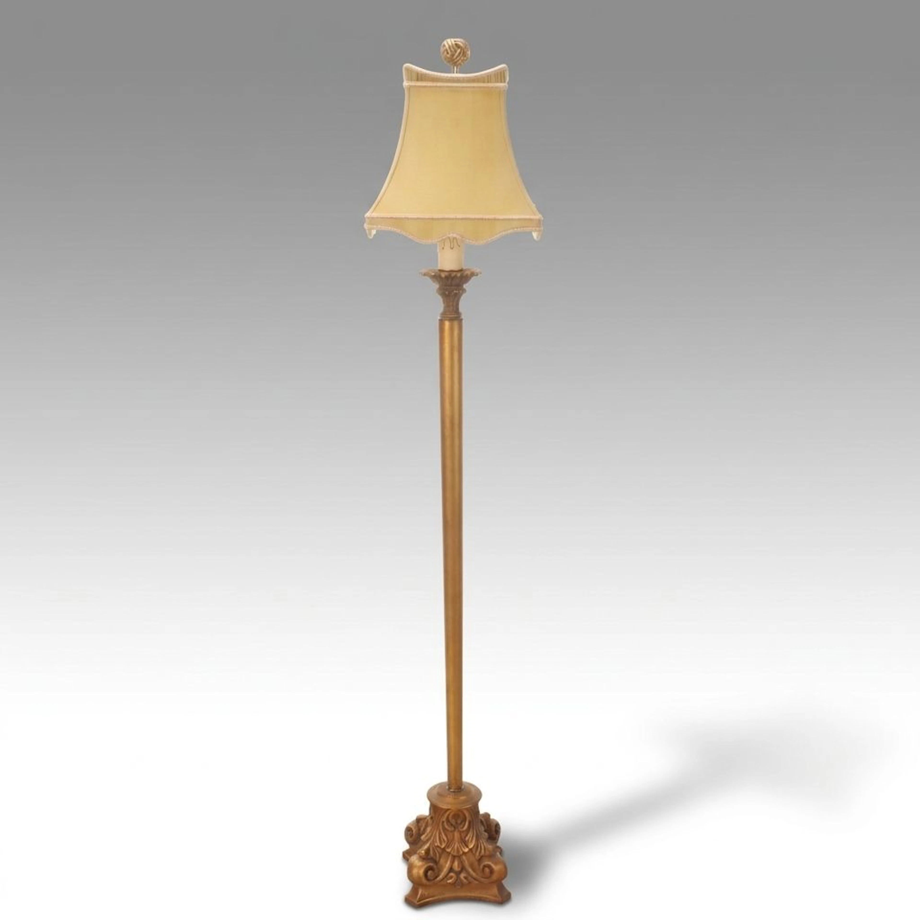 Corinthian Style Gilt Finish Floor Lamp