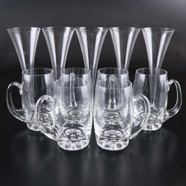 Crystal Beer Mugs and Footed Glass Pilsners