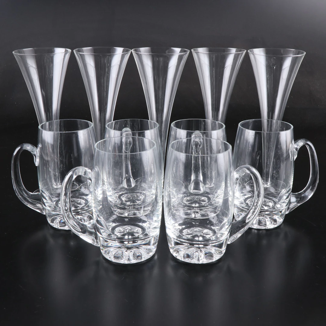 Crystal Beer Mugs and Footed Glass Pilsners