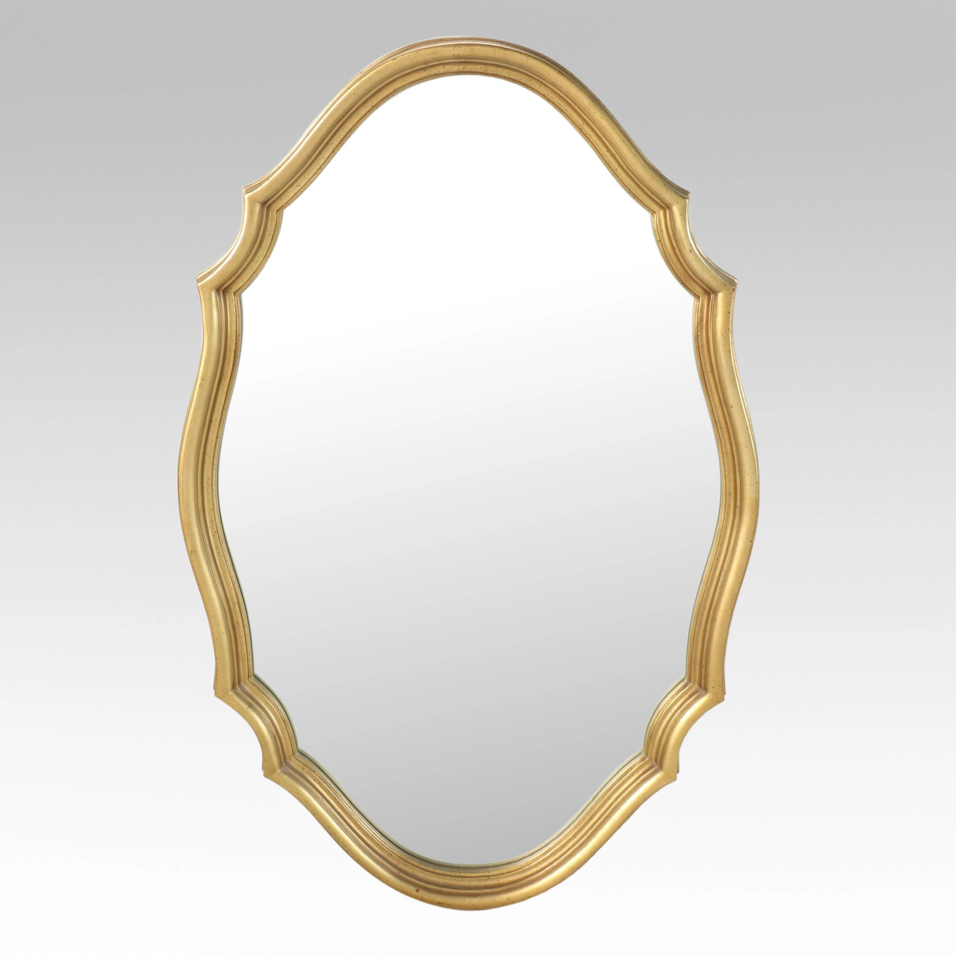 Baroque Style Giltwood Scalloped Edge Wall Mirror, Late 20th Century