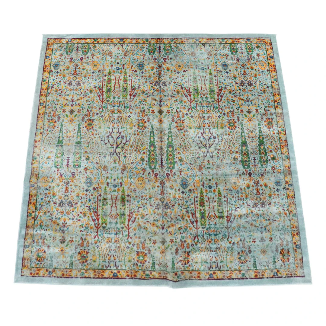 9'7 x 9'11 Power-Loomed Pakistani Kazak Style Area Rug