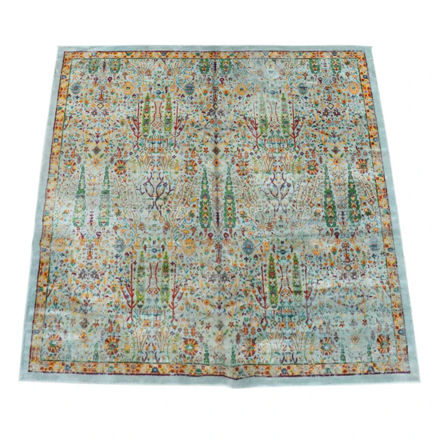 9'7 x 9'11 Power-Loomed Pakistani Kazak Style Area Rug