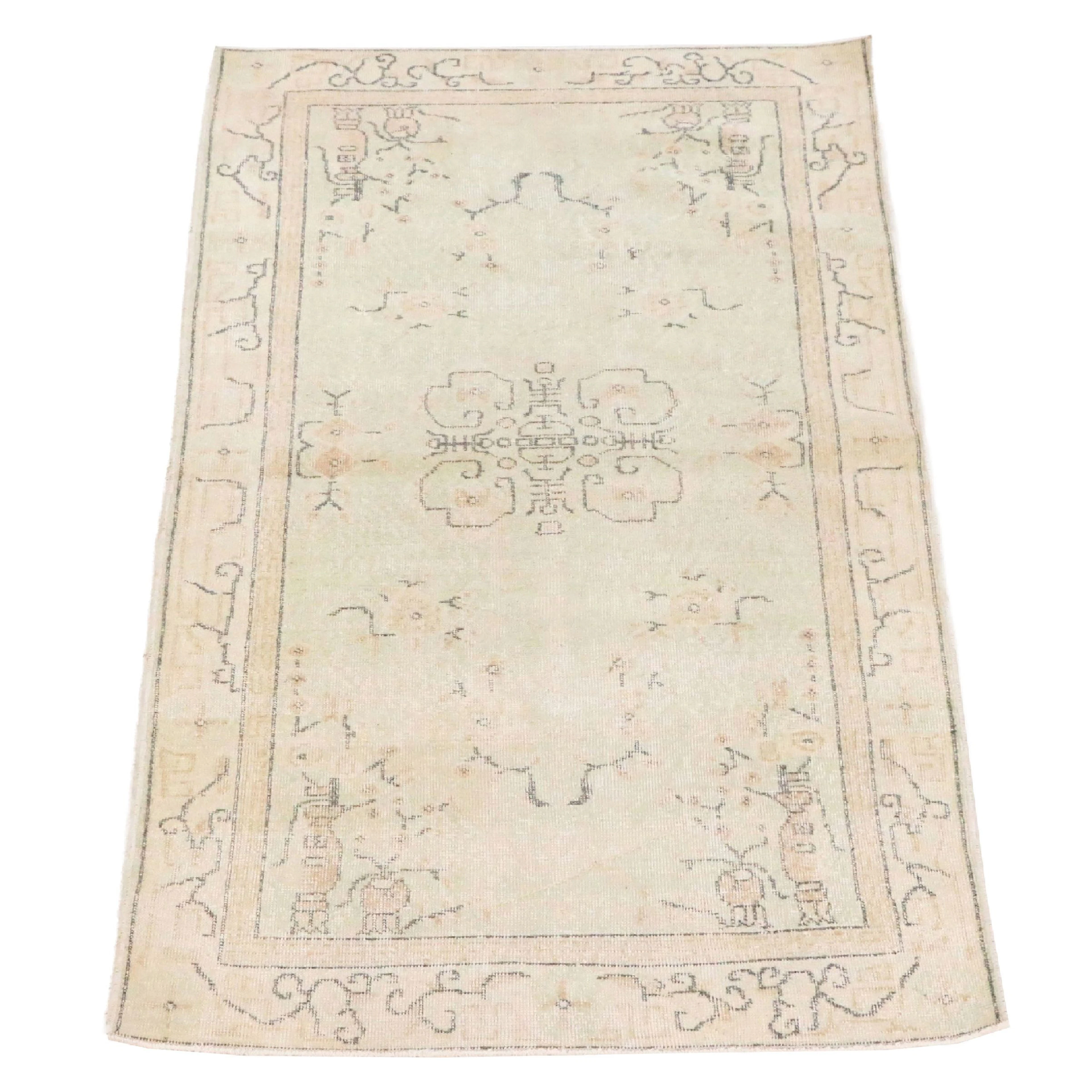 3'10 x 6'11 Hand-Knotted Turkish Oushak Area Rug