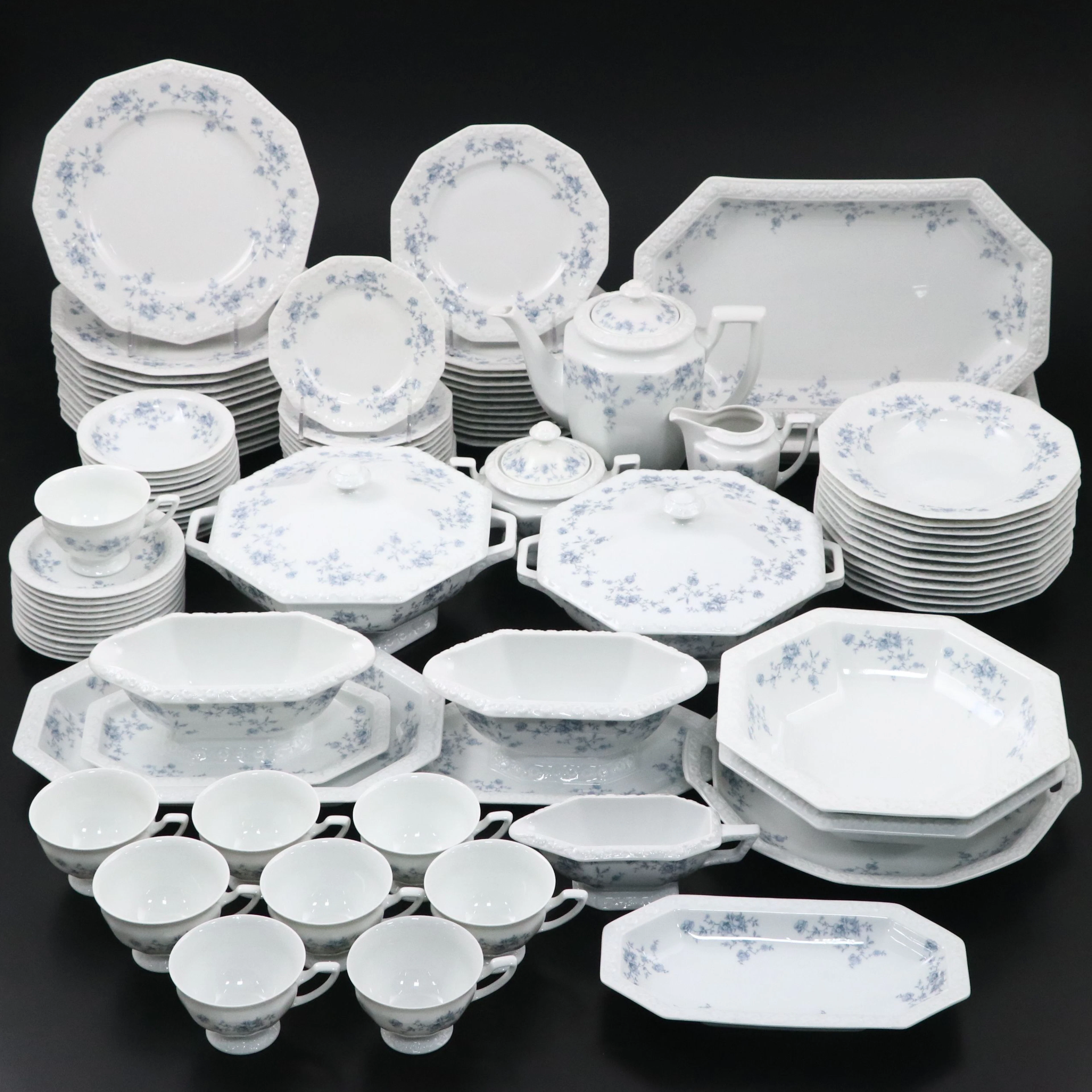 Rosenthal-Continental "Blue Bouquet" Ceramic Dinnerware, 1973-1991