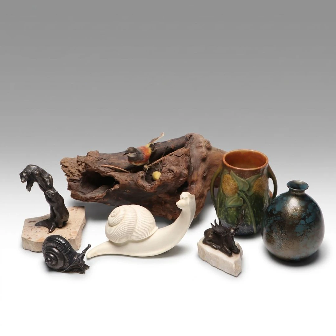 Gorham Silver Plate Snail with Siggy Puchta Sculptures and Other Décor