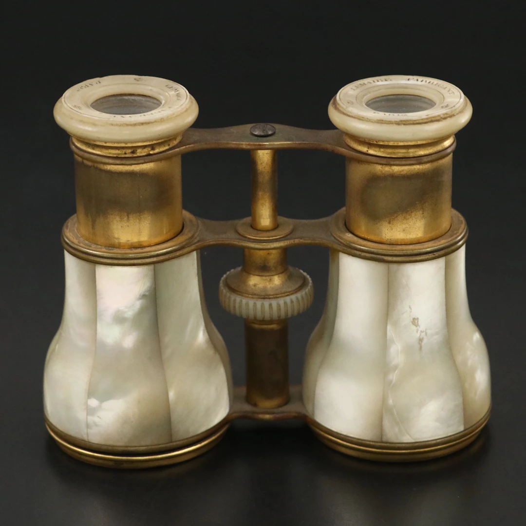 Lemarie Mother-of-Pearl and Brass Opera Glasses