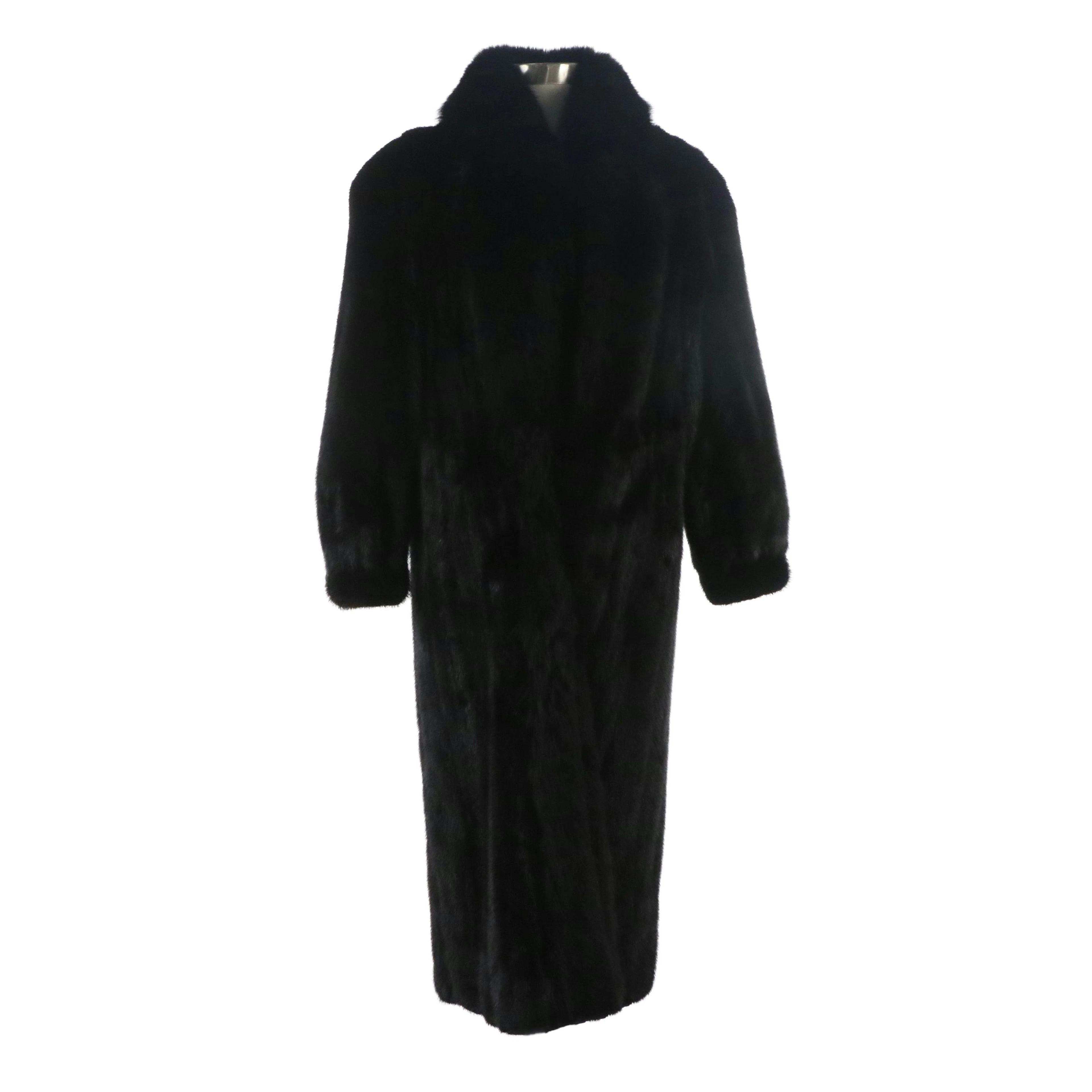 Reversible Raincoat/Mink Fur Coat with Fox Fur Trim, Vintage