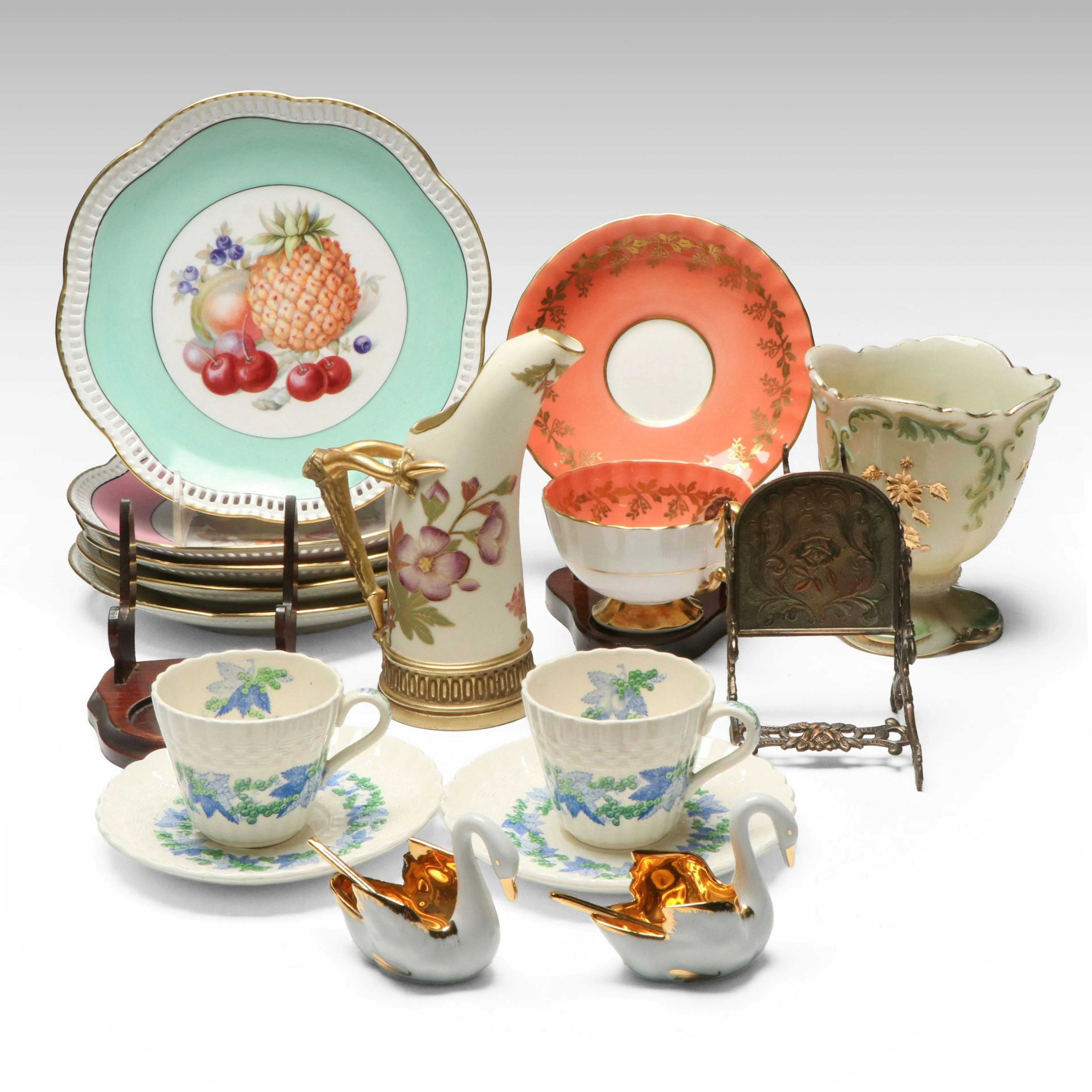 Spode "Valencia" Demitasse Cups and Saucers with More Decorative Tableware