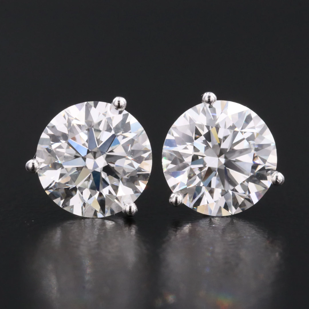 14K 5.04 CTW Lab Grown Diamond Stud Earrings with IGI Reports