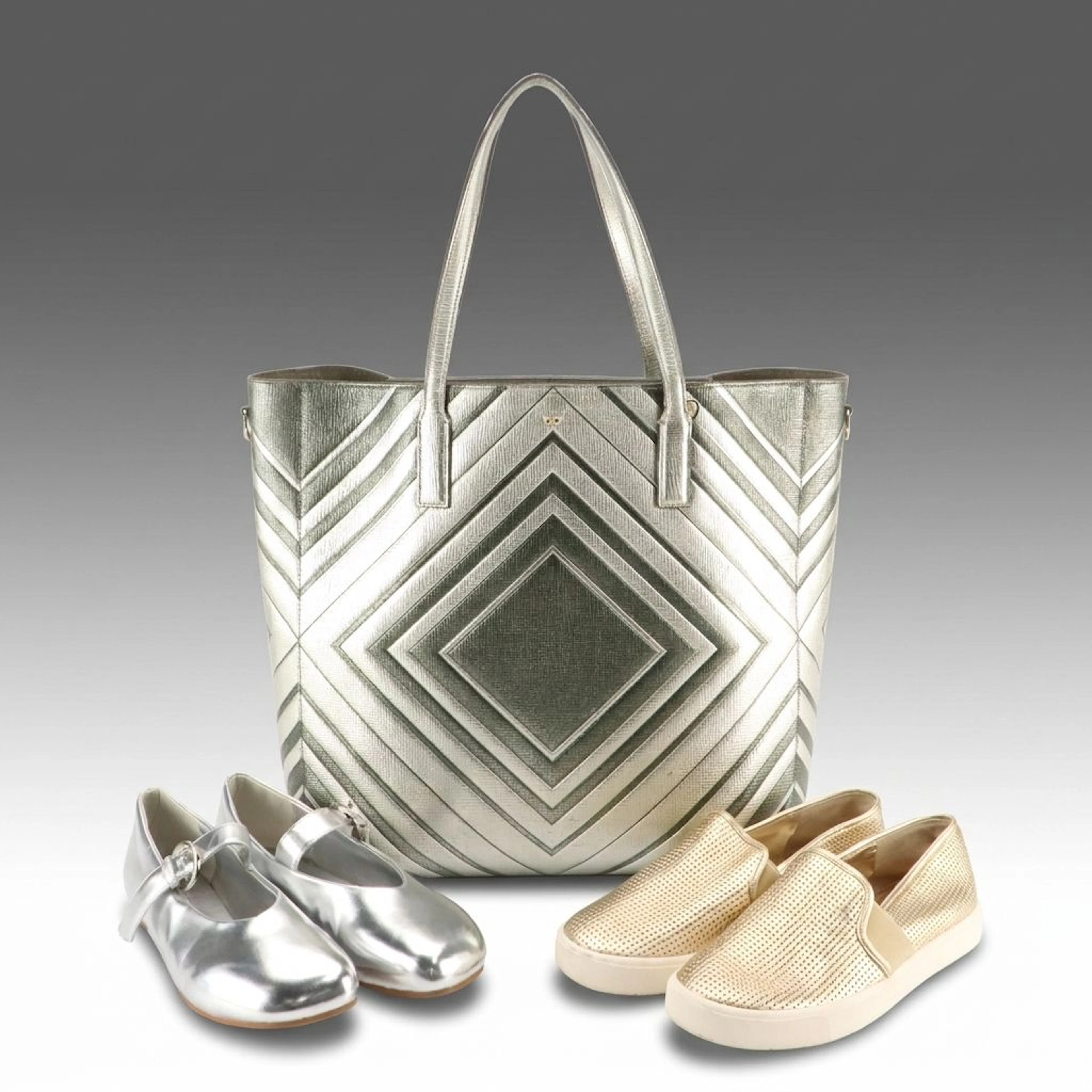 Anya Hindmarch Diamond Ebury Leather Tote, Vince Blair Slip-On Sneakers & More
