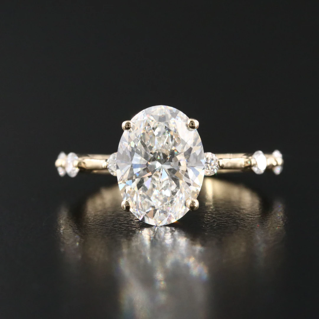 14K 3.24 CTW Lab Grown Diamond Ring with IGI Report