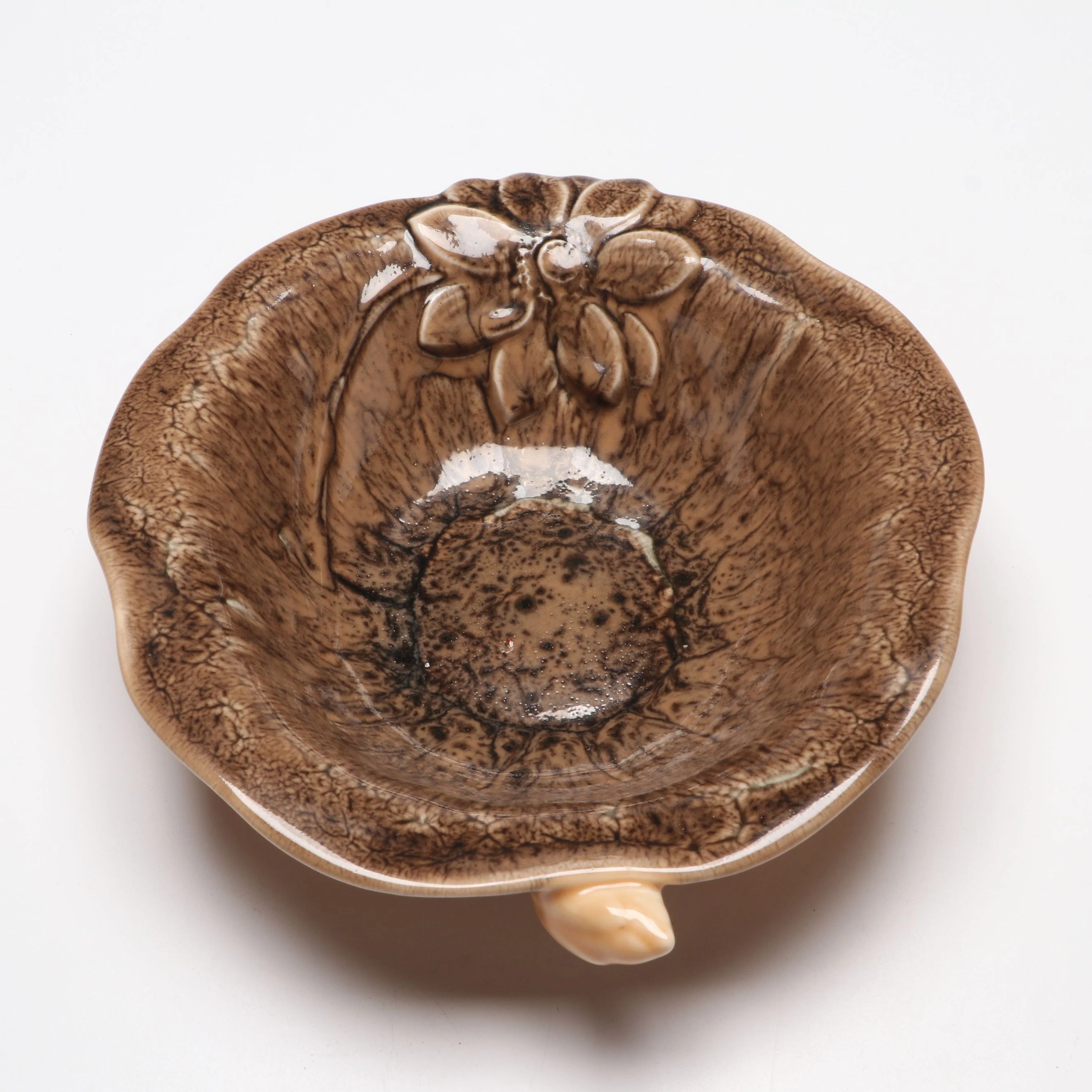Rookwood Pottery Brown Ceramic Floral Bowl, 1943