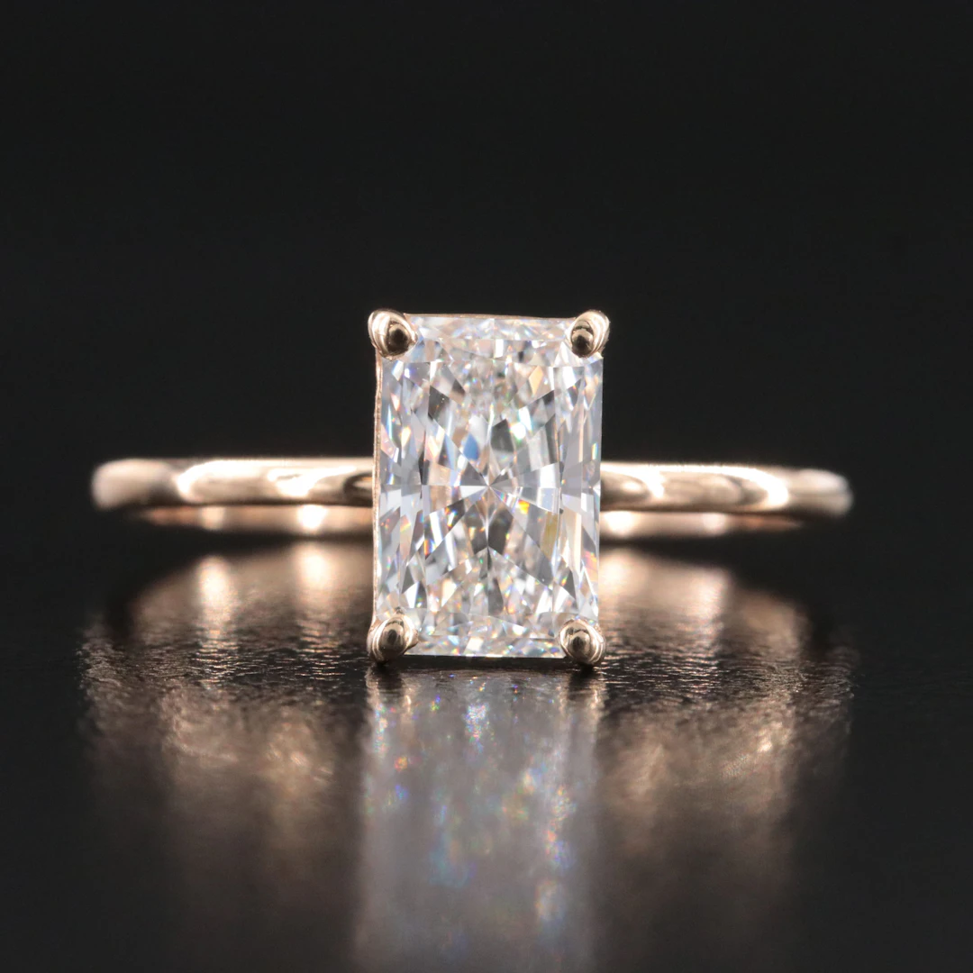 14K 1.30 CT Lab Grown Diamond Solitaire Ring with IGI Report