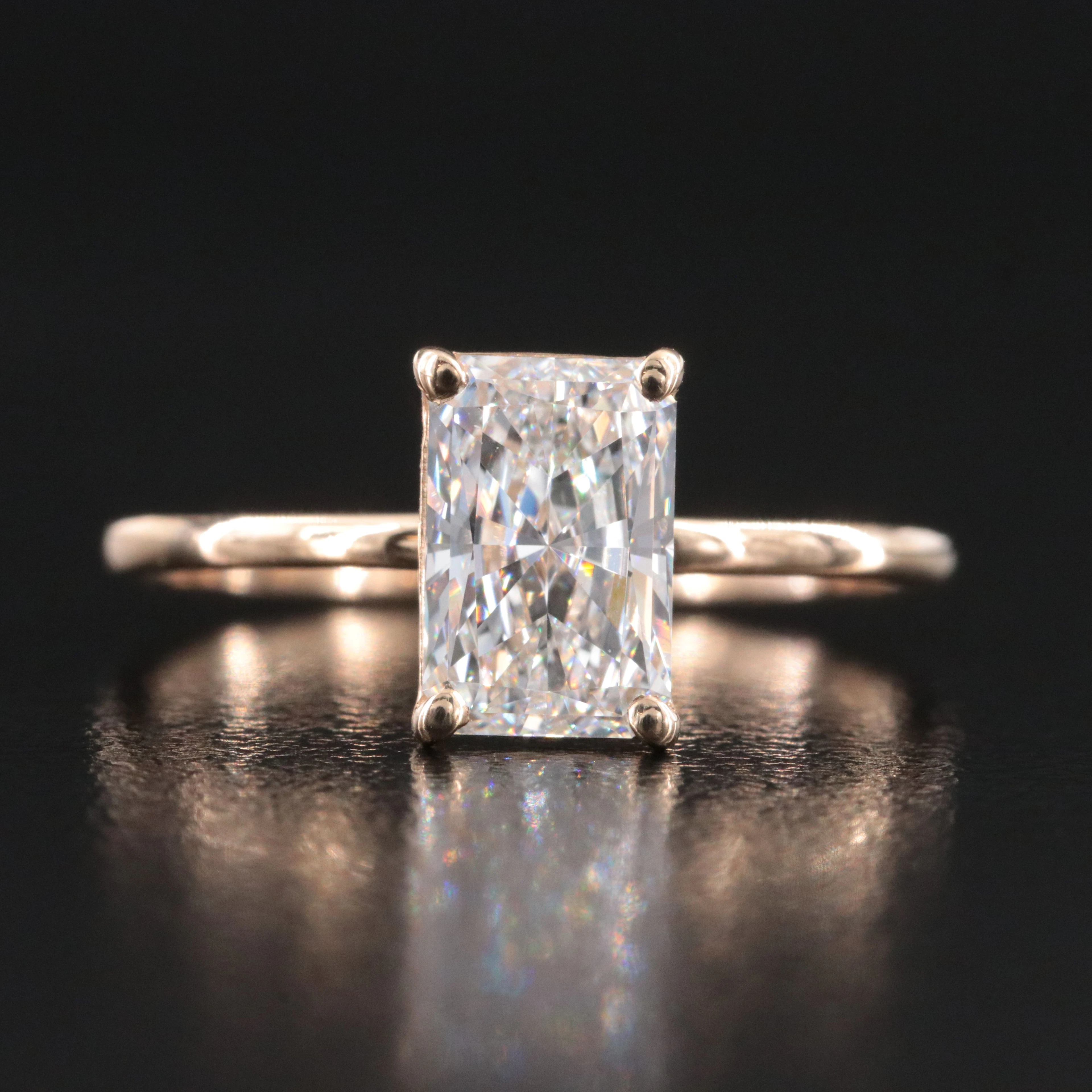 14K 1.30 CT Lab Grown Diamond Solitaire Ring with IGI Report