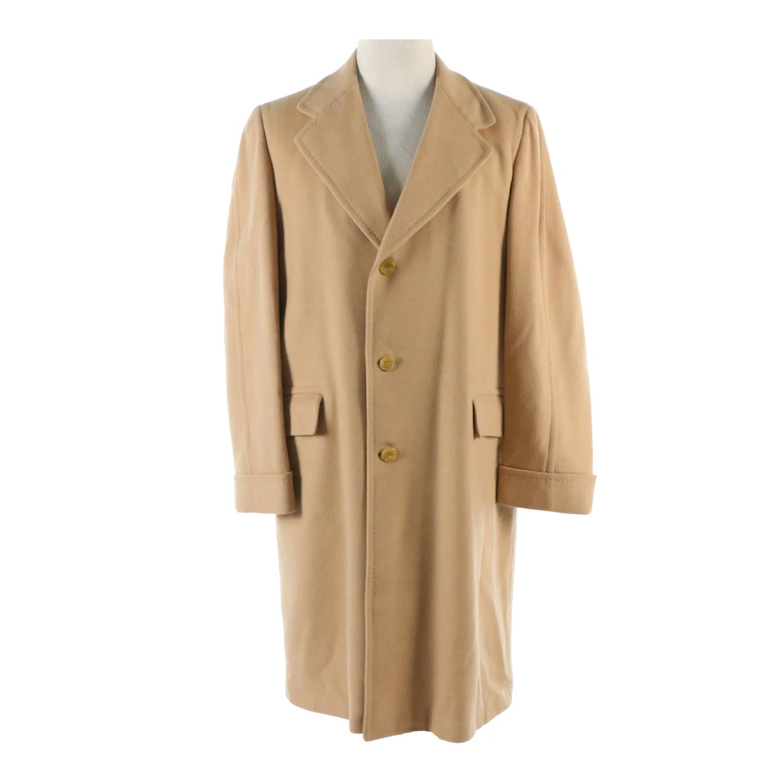 Men's Vintage Stroock Beige Cashmere Overcoat