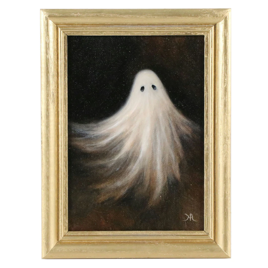 Houra Alghizzi Oil Painting "Halloween Ghost," 2026