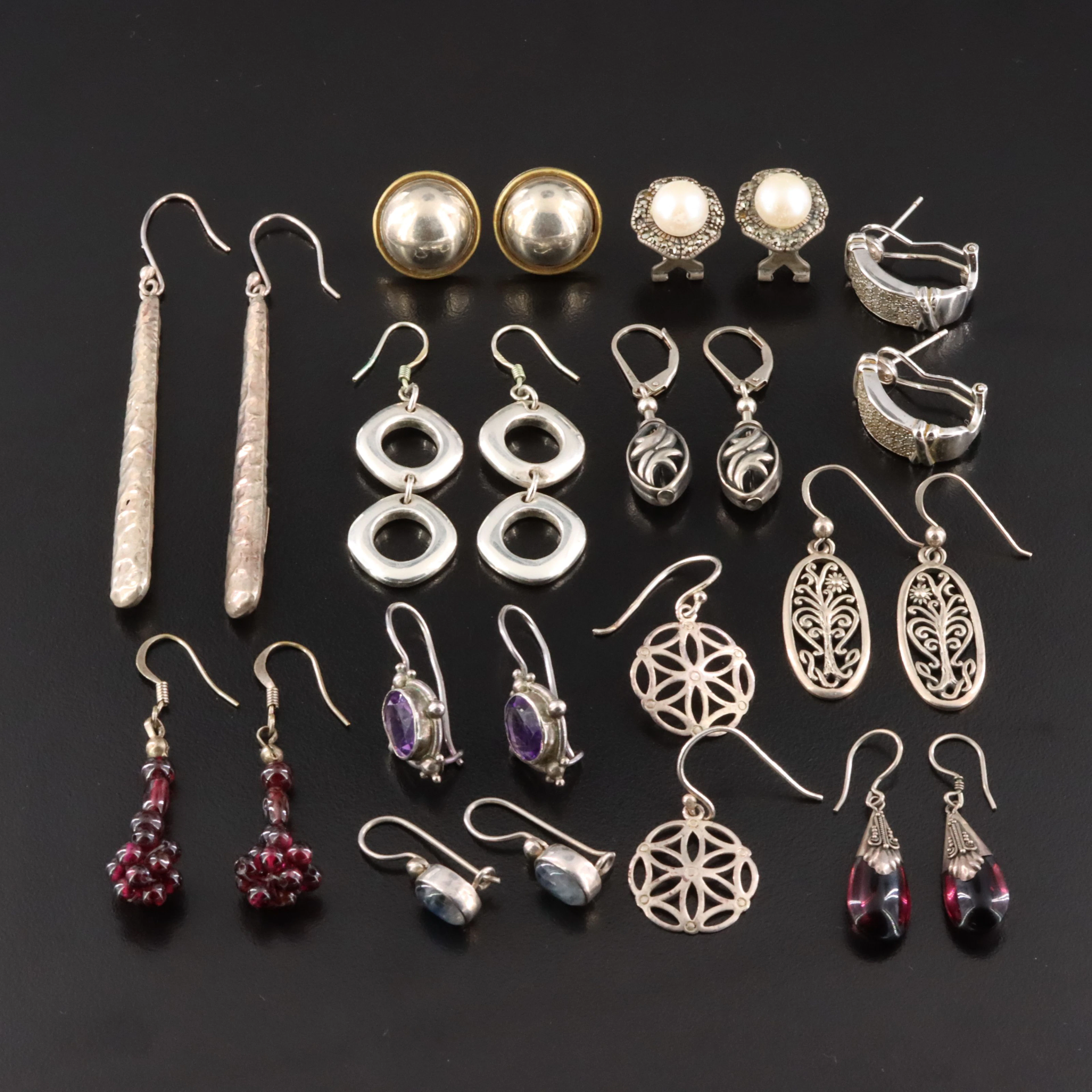 Sterling, Garnet, Amethyst and Labradorite Featured in Earring Collection
