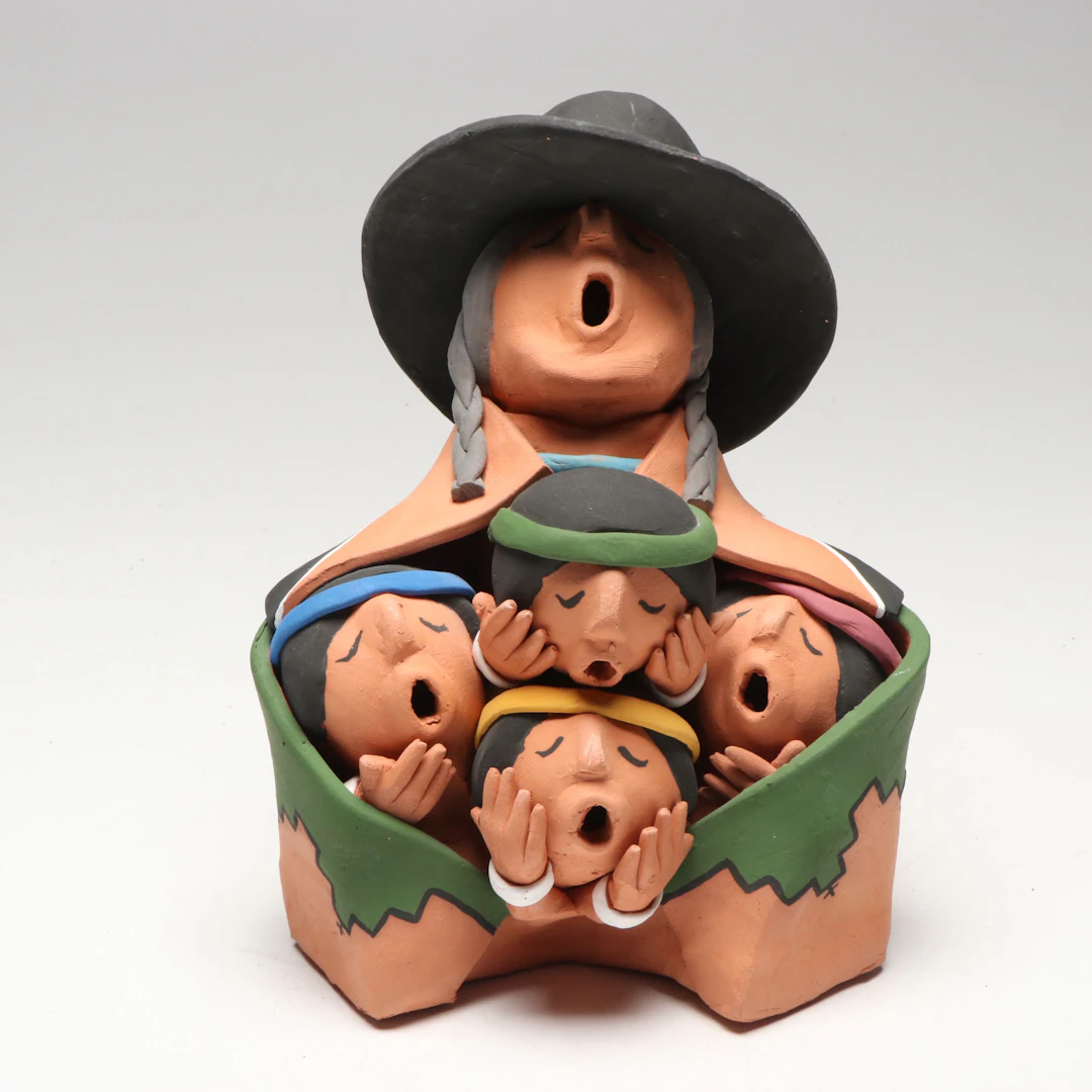 Juan Sandoval Handcrafted Taos Pottery Storyteller Figure