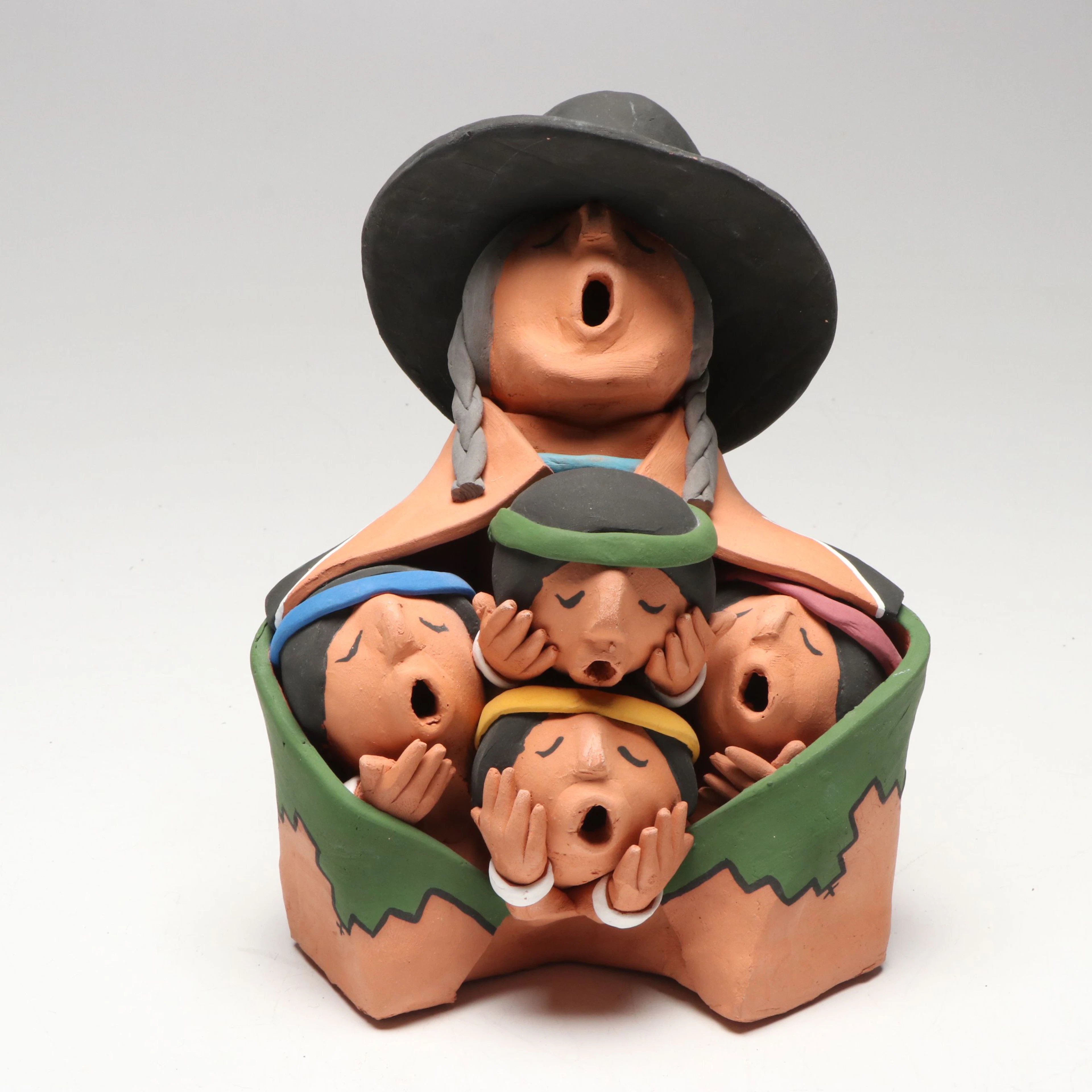 Juan Sandoval Handcrafted Taos Pottery Storyteller Figure
