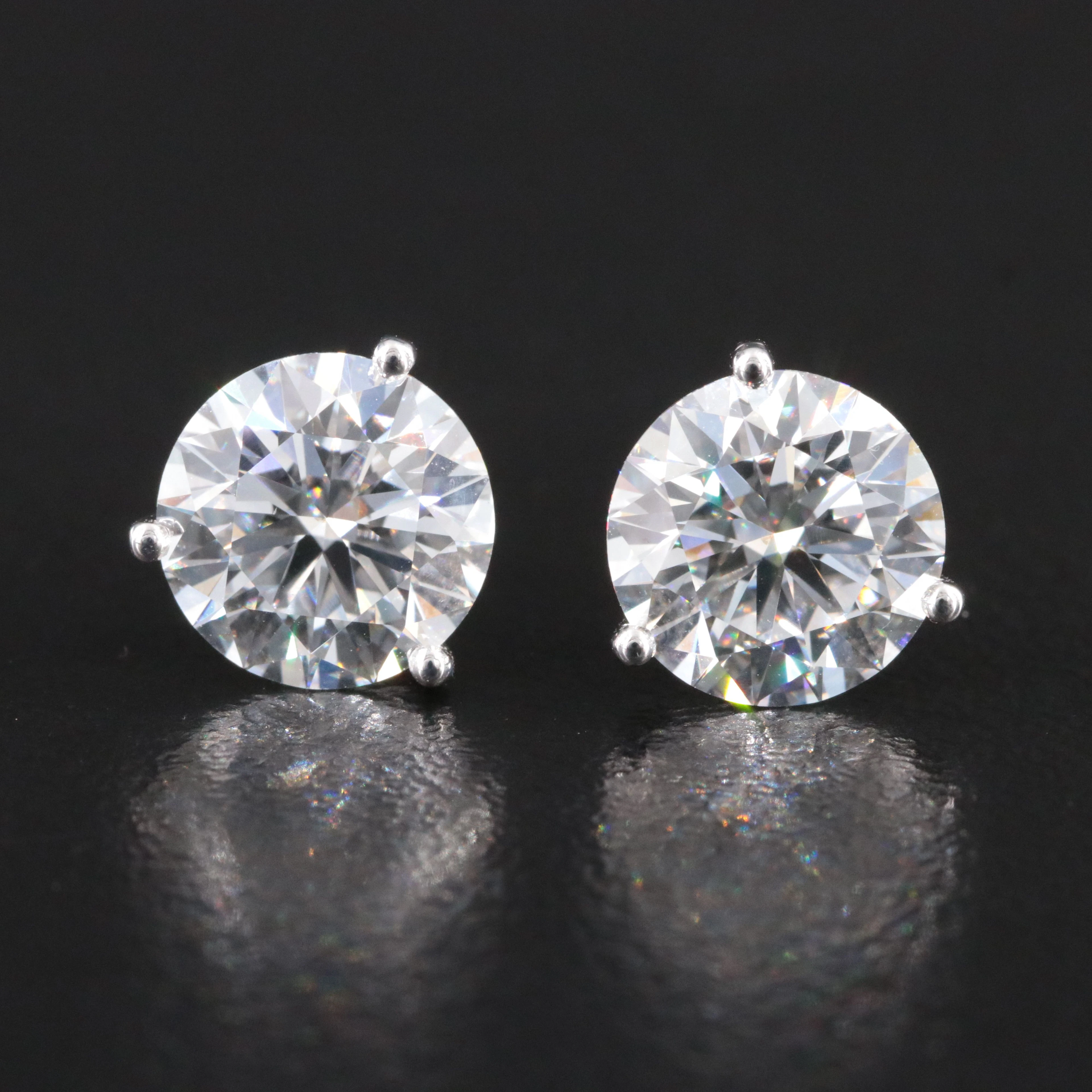 14K 4.04 CTW Lab Grown Diamond Earrings with IGI Reports