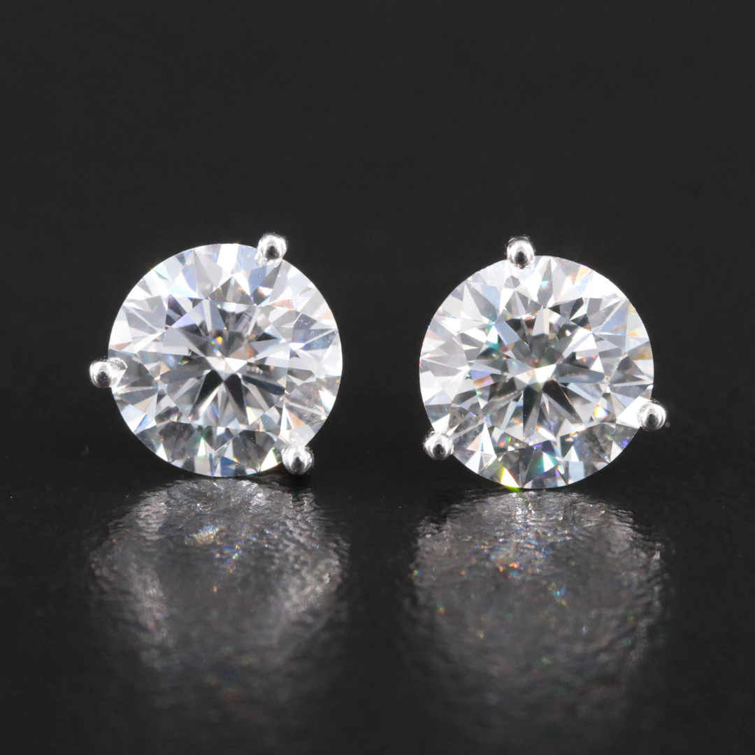 14K 4.04 CTW Lab Grown Diamond Earrings with IGI Reports