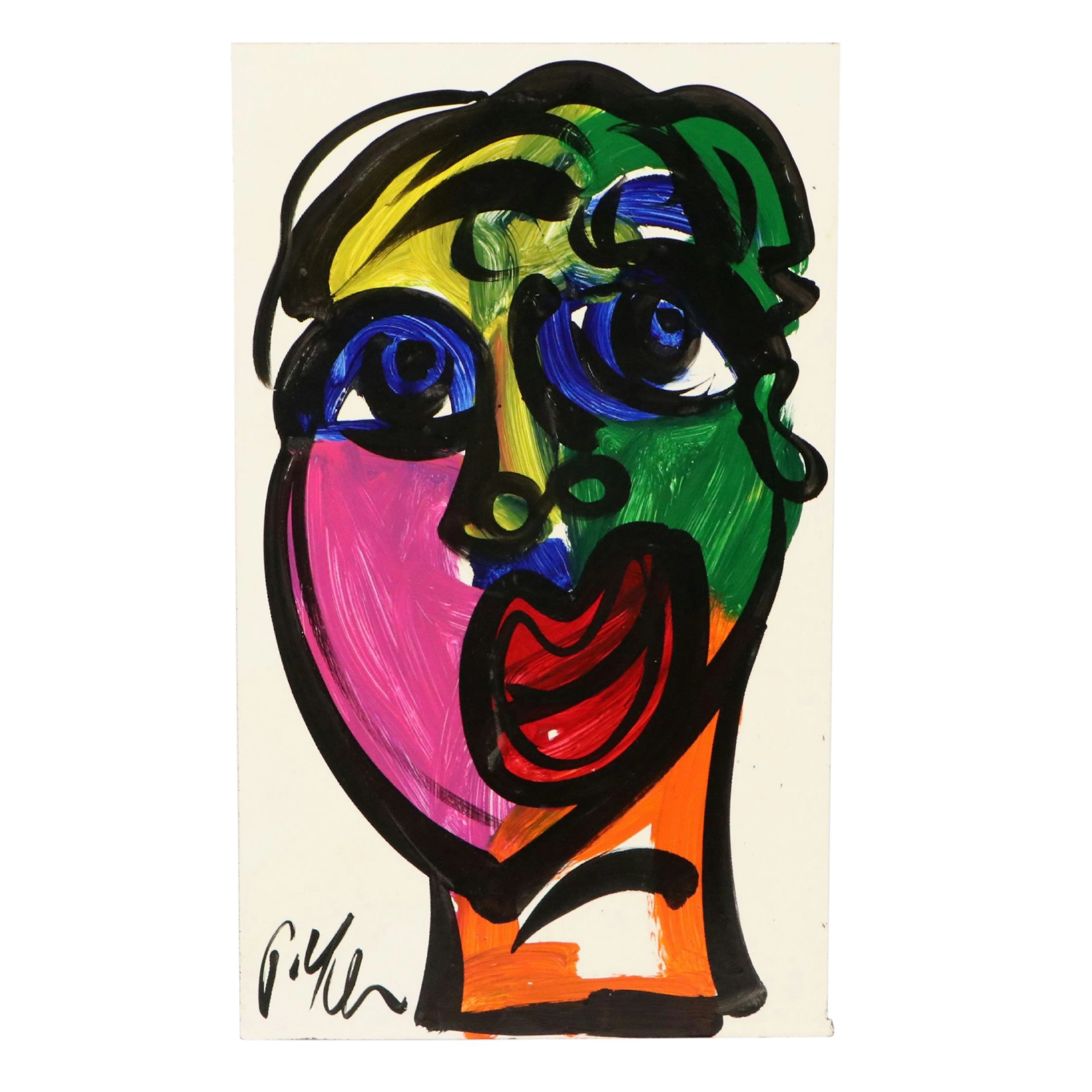 Peter Keil Abstract Acrylic Portrait, 21st Century