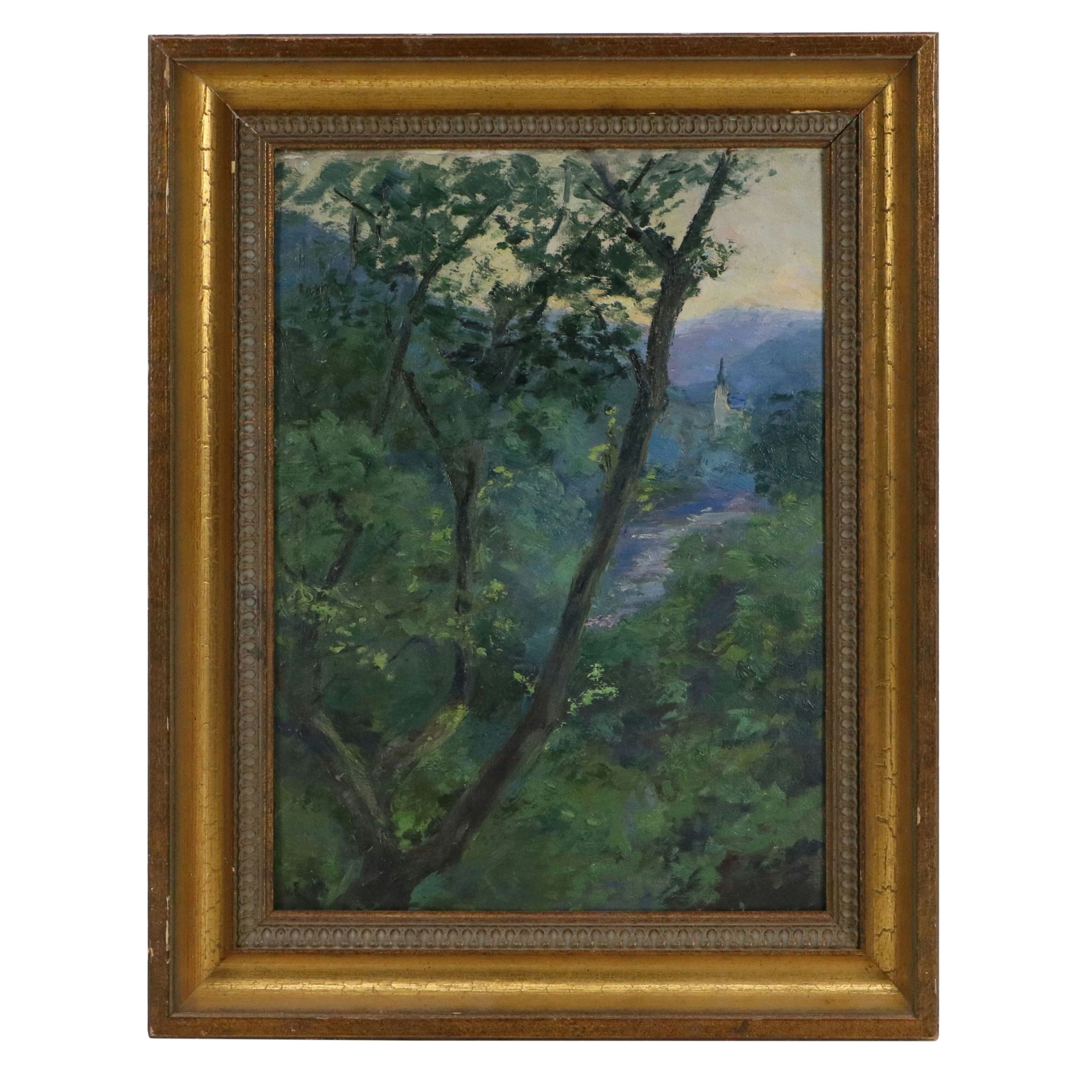 German School Impressionist Landscape, Circa 1919