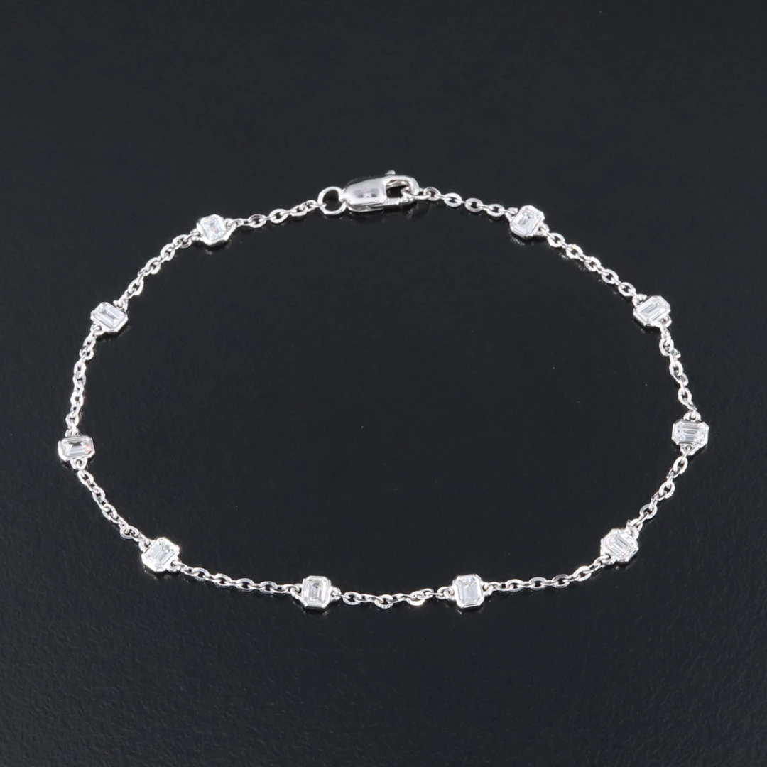 14K 1.00 CTW Lab Grown Diamond Station Bracelet