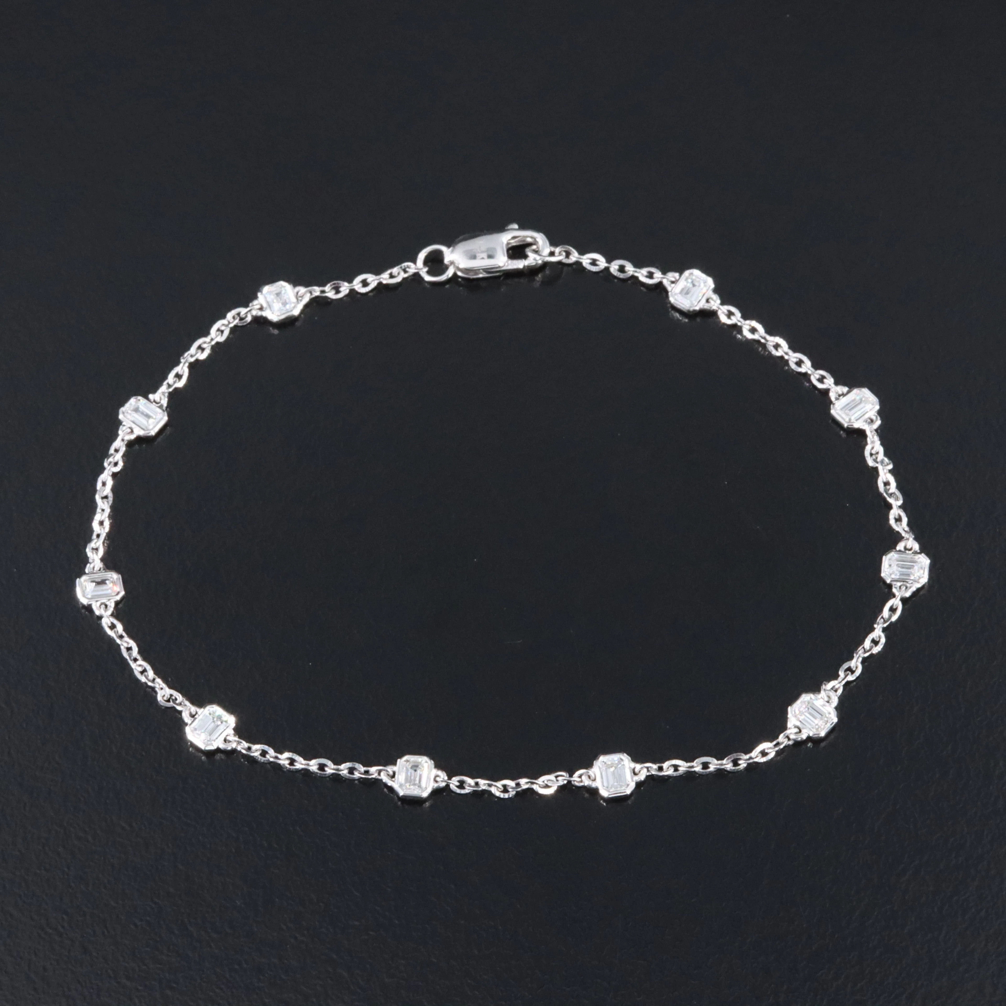 14K 1.00 CTW Lab Grown Diamond Station Bracelet