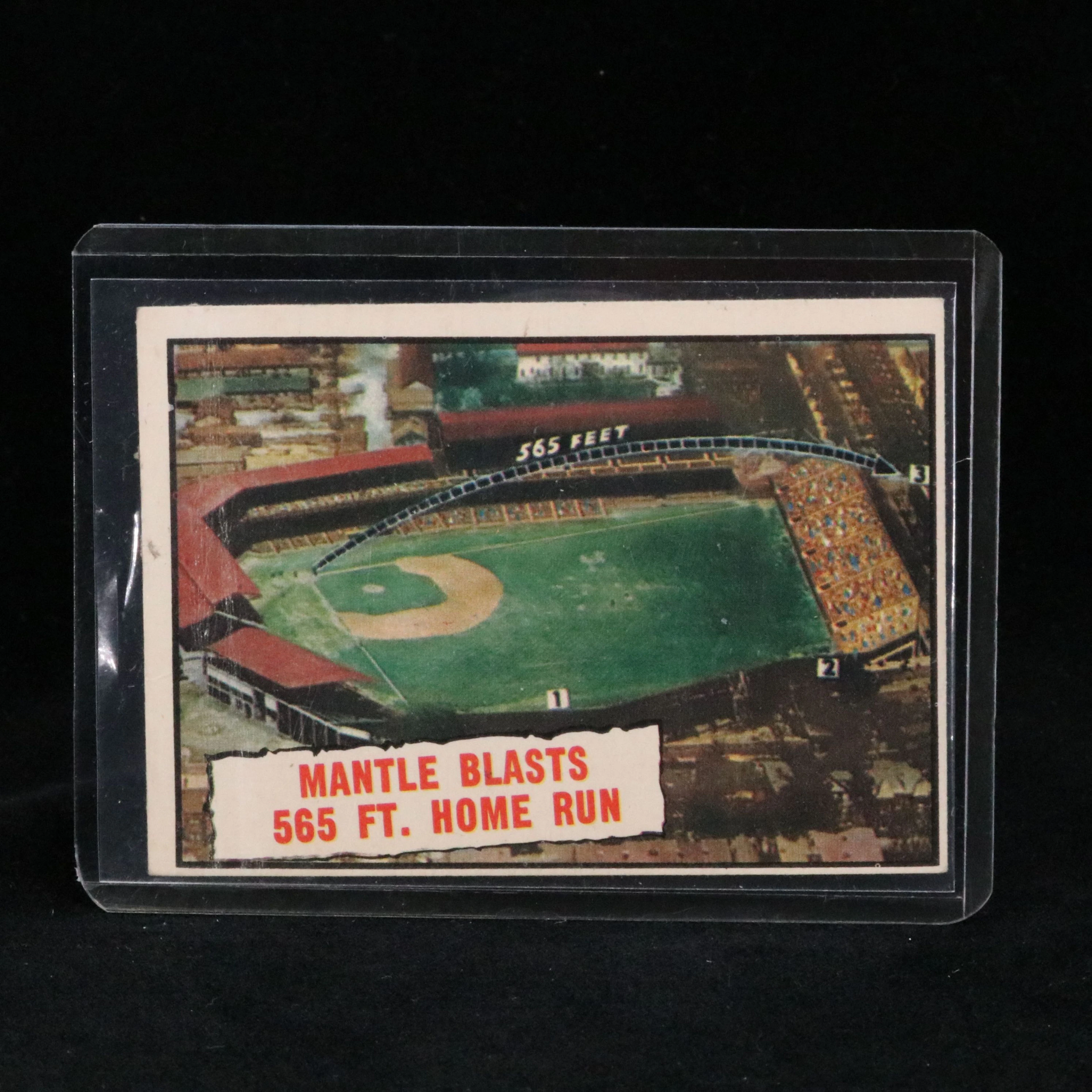 1961 Topps Mickey Mantle Baseball Thrills Card
