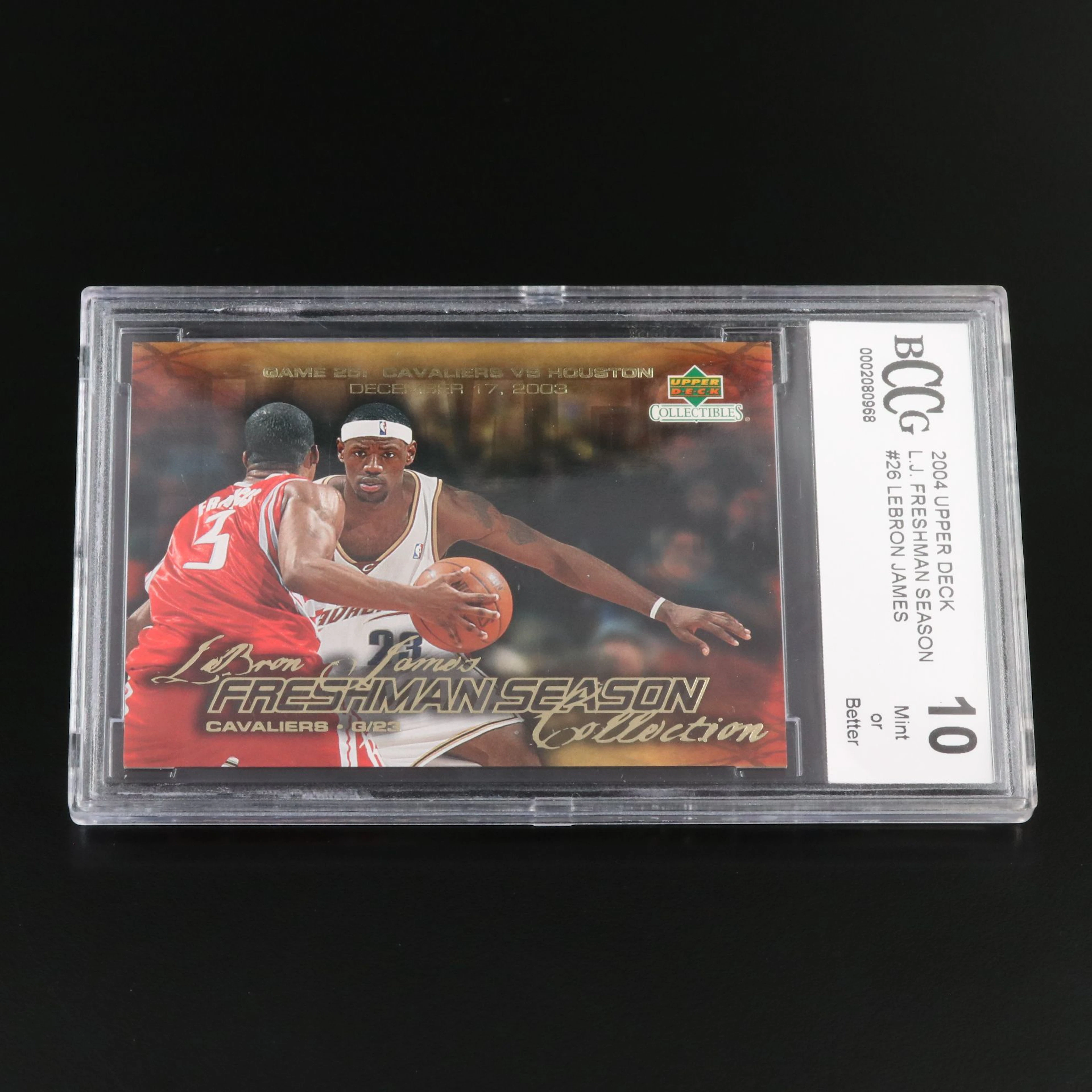 2004 Upper Deck LeBron James Freshman Season Basketball Card Graded BCCG 10
