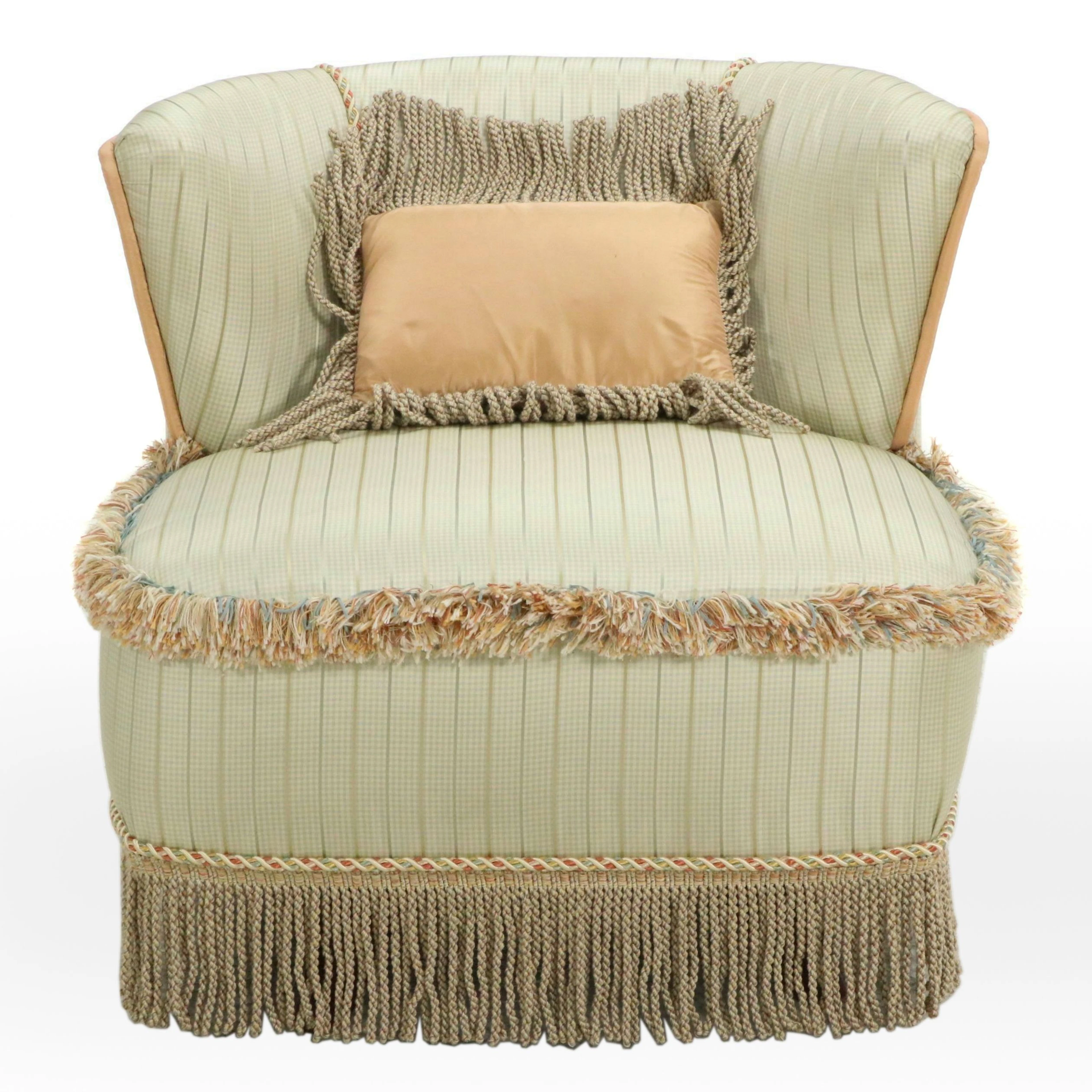 Napoleon III Style Fringe Skirted Swivel Chair