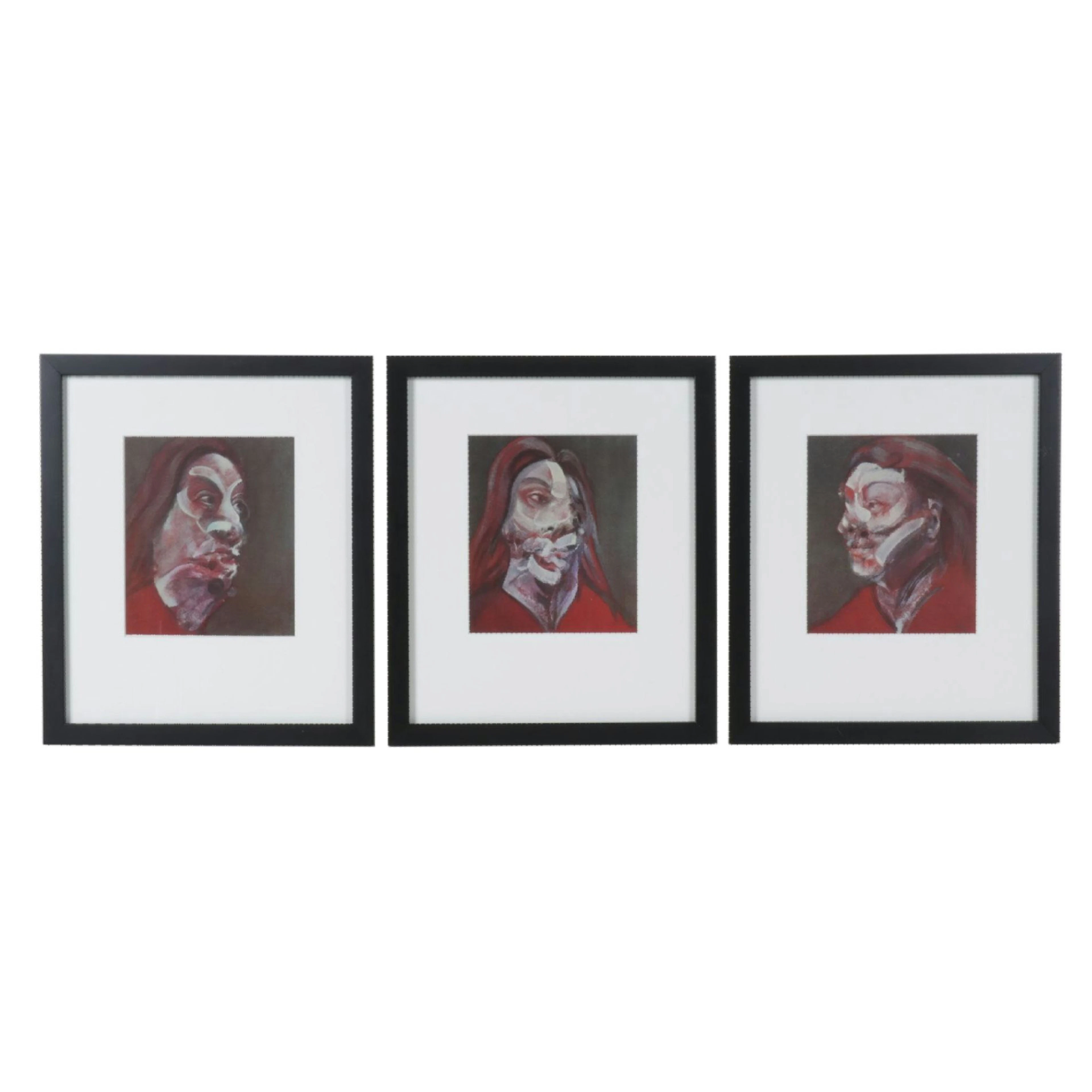 Francis Bacon Offset Lithograph Triptych from "Derrière le Miroir," 1966