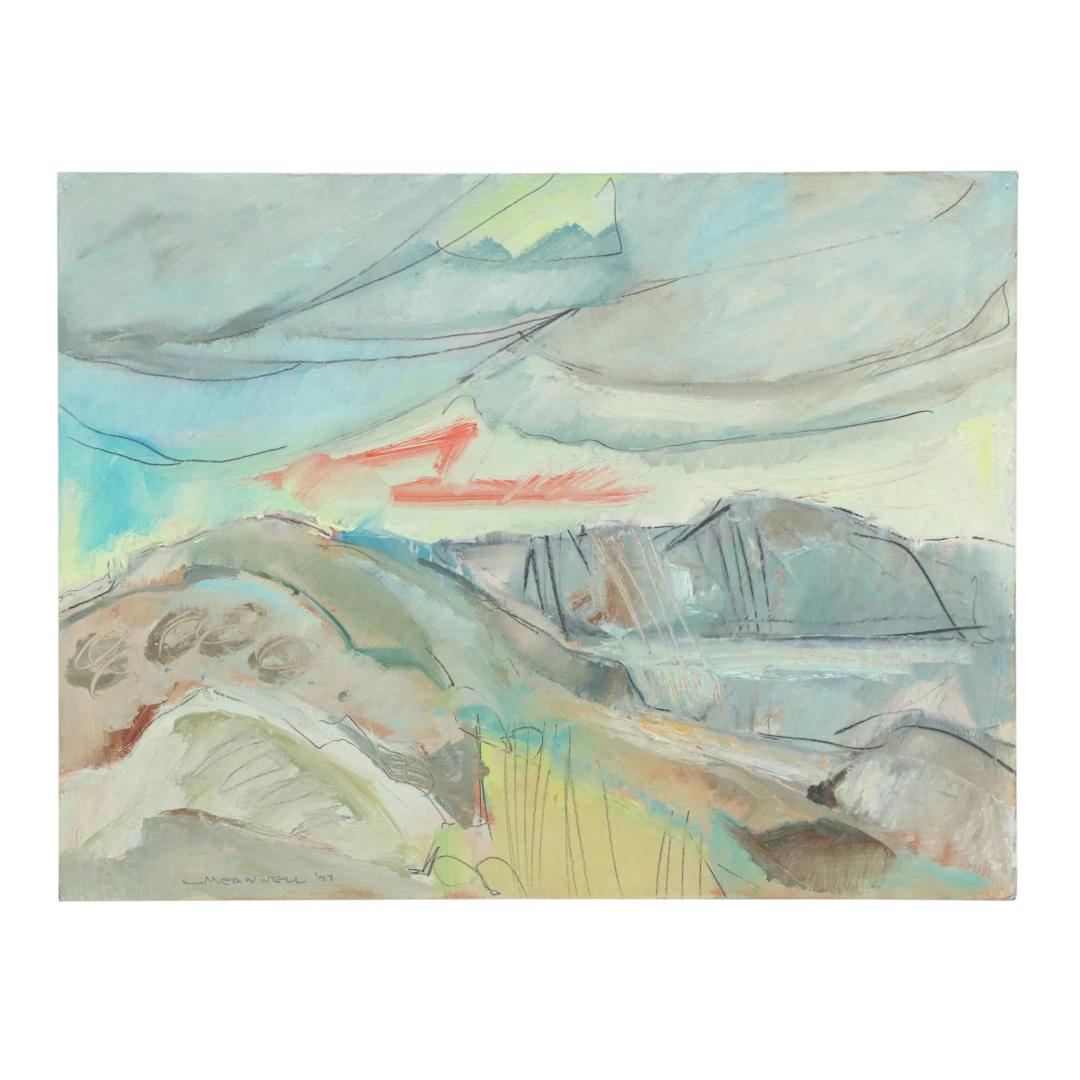 Jack Meanwell Mixed Media Painting on Paperboard, 1977