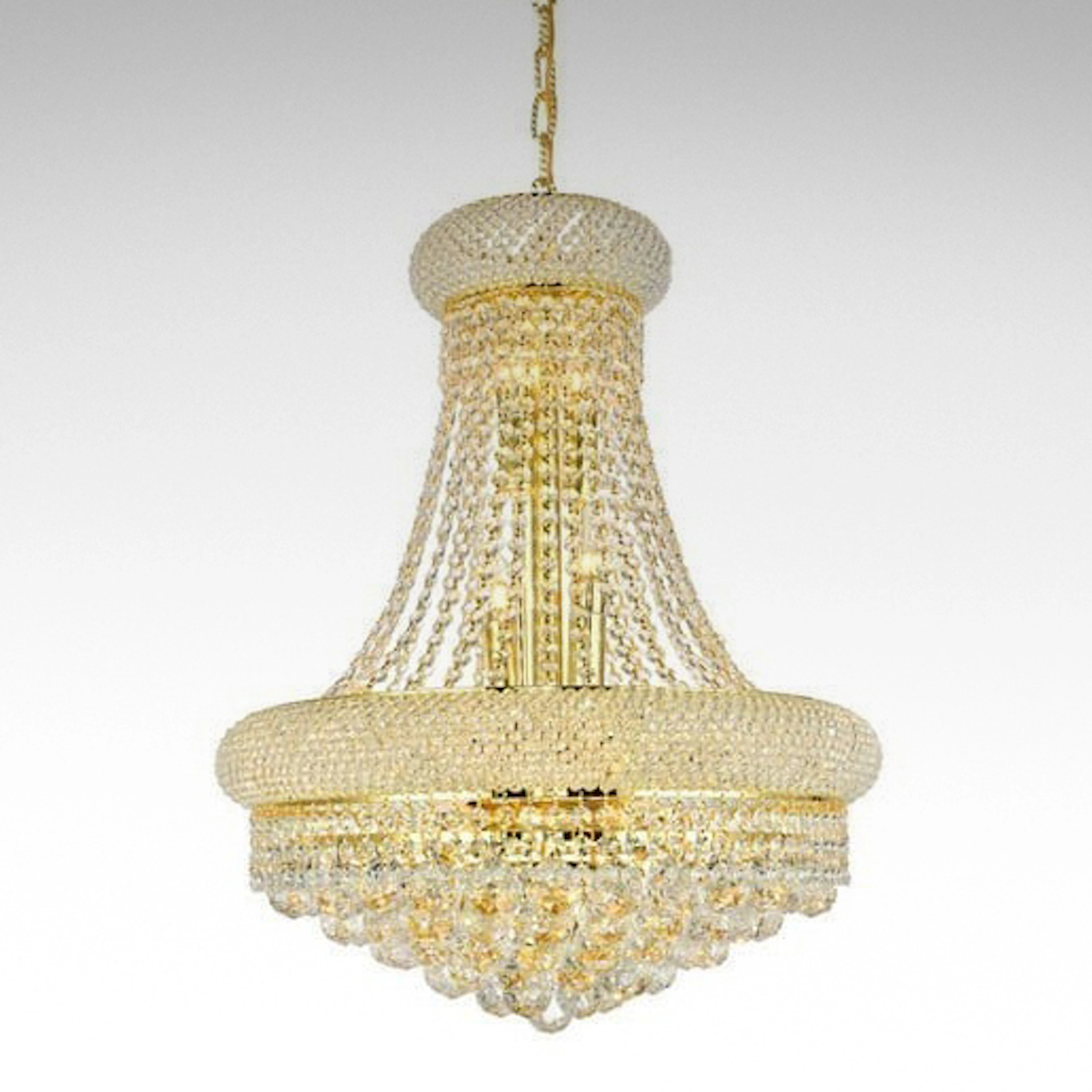 Elegant Lighting "Primo" Gold Finished and Glass Chandelier