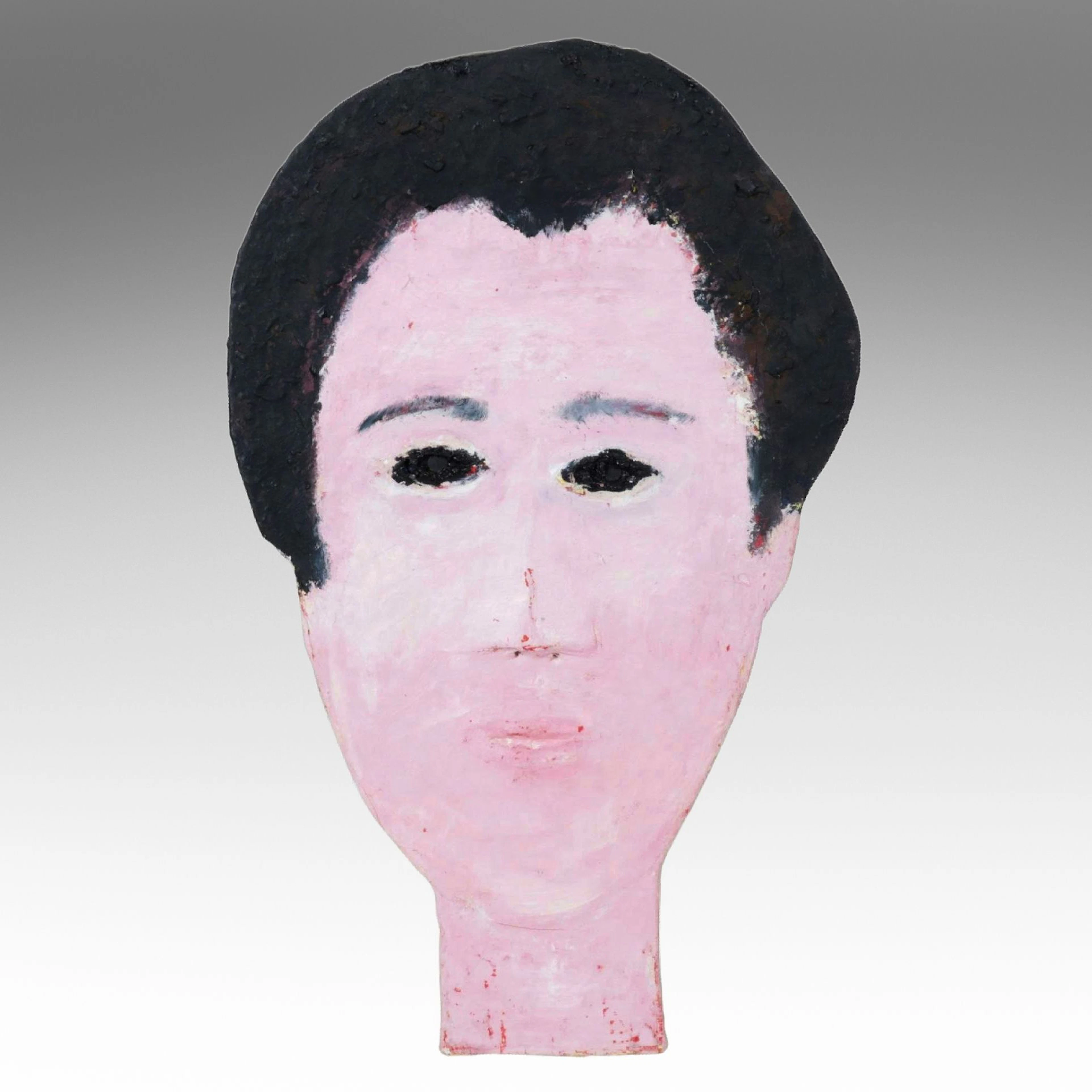 Outsider Art Wall Mount Stylized Sculpture of a Face, Mid to Late 20th Century
