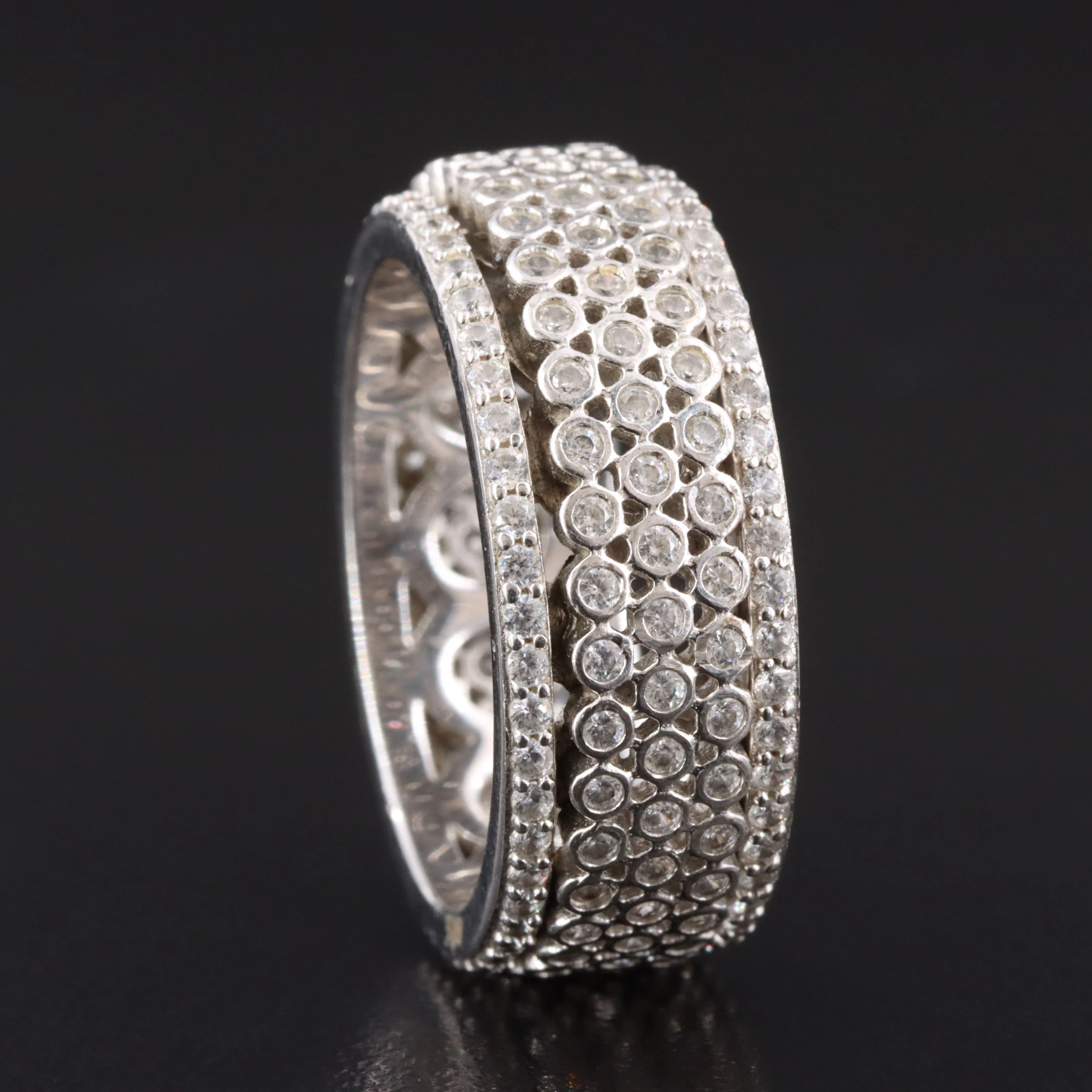 Sterling CZ Eternity Spinner Ring