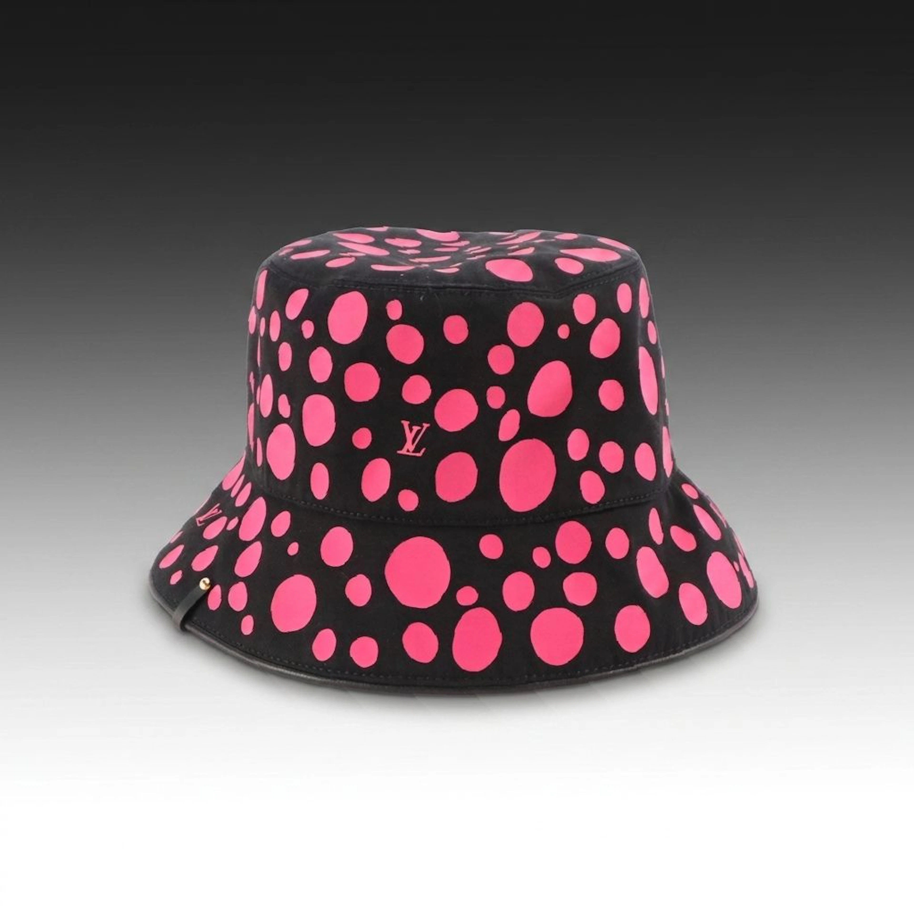 Louis Vuitton x Yayoi Kusama Reversible Bucket Hat in Black/Pink Dot & Monogram
