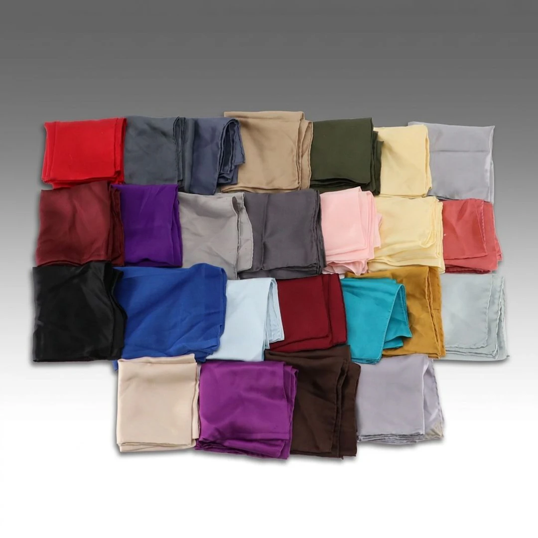 Silk and Other Solid Color Textile Scarves