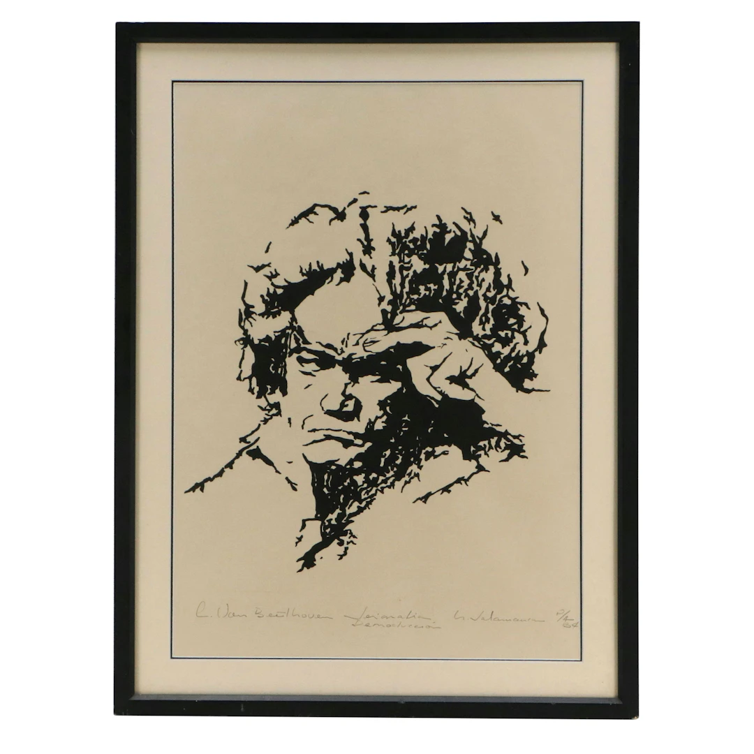Serigraph Portrait of Ludwig Van Beethoven, 1984