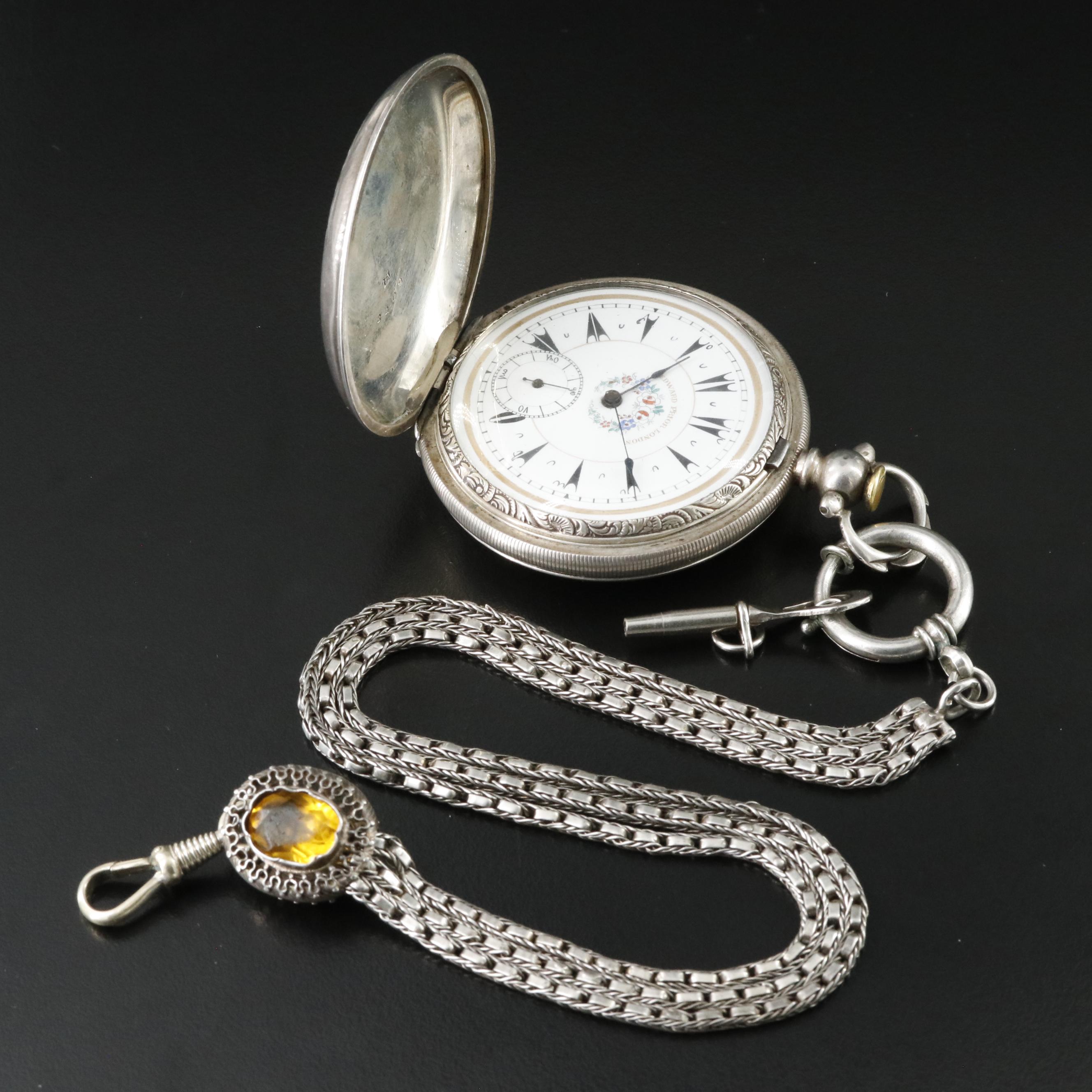 Edward Prior London Sterling Key Wind and Set Pocket Watch Barnebys