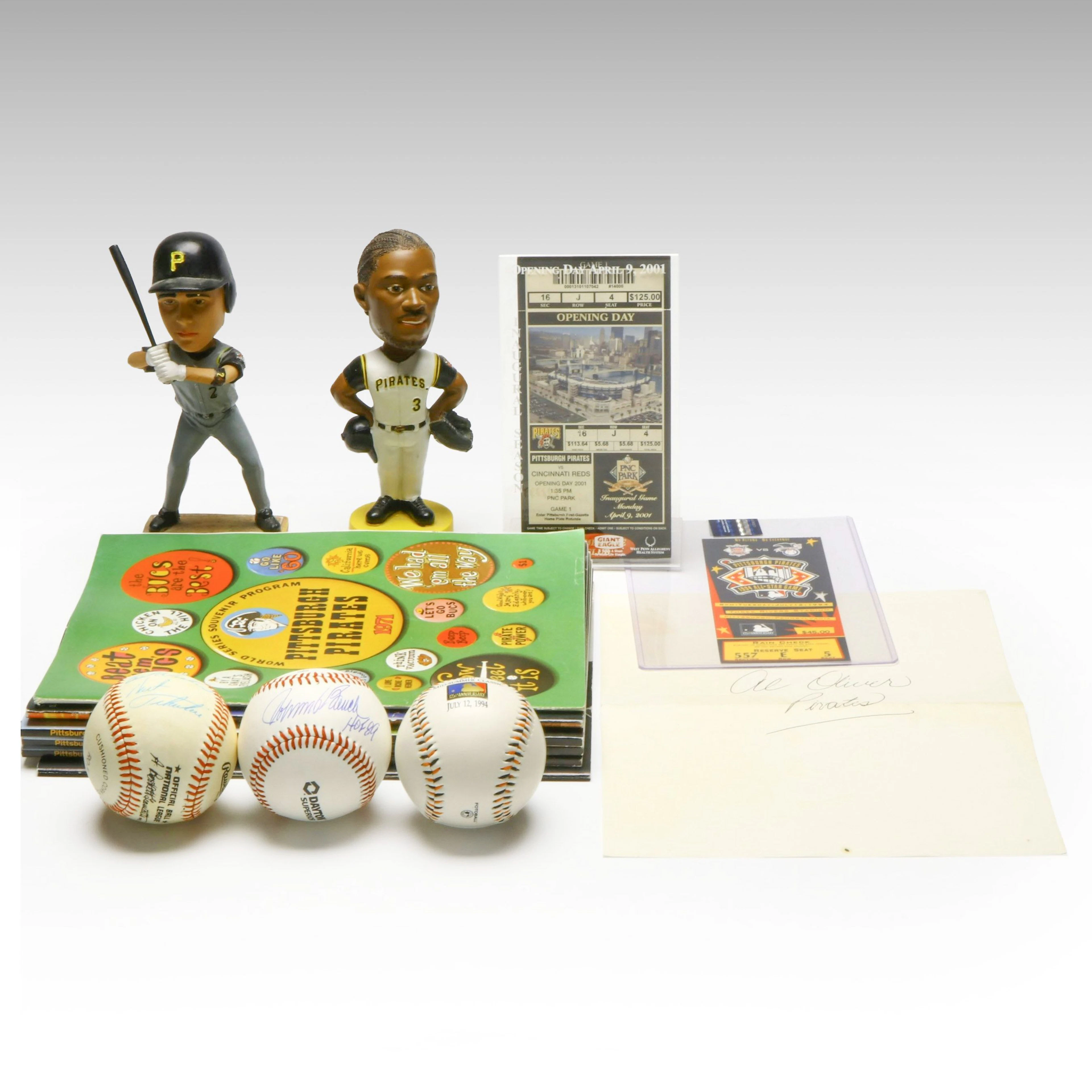 Johnny Bench Signed Baseball with World Series Programs and More